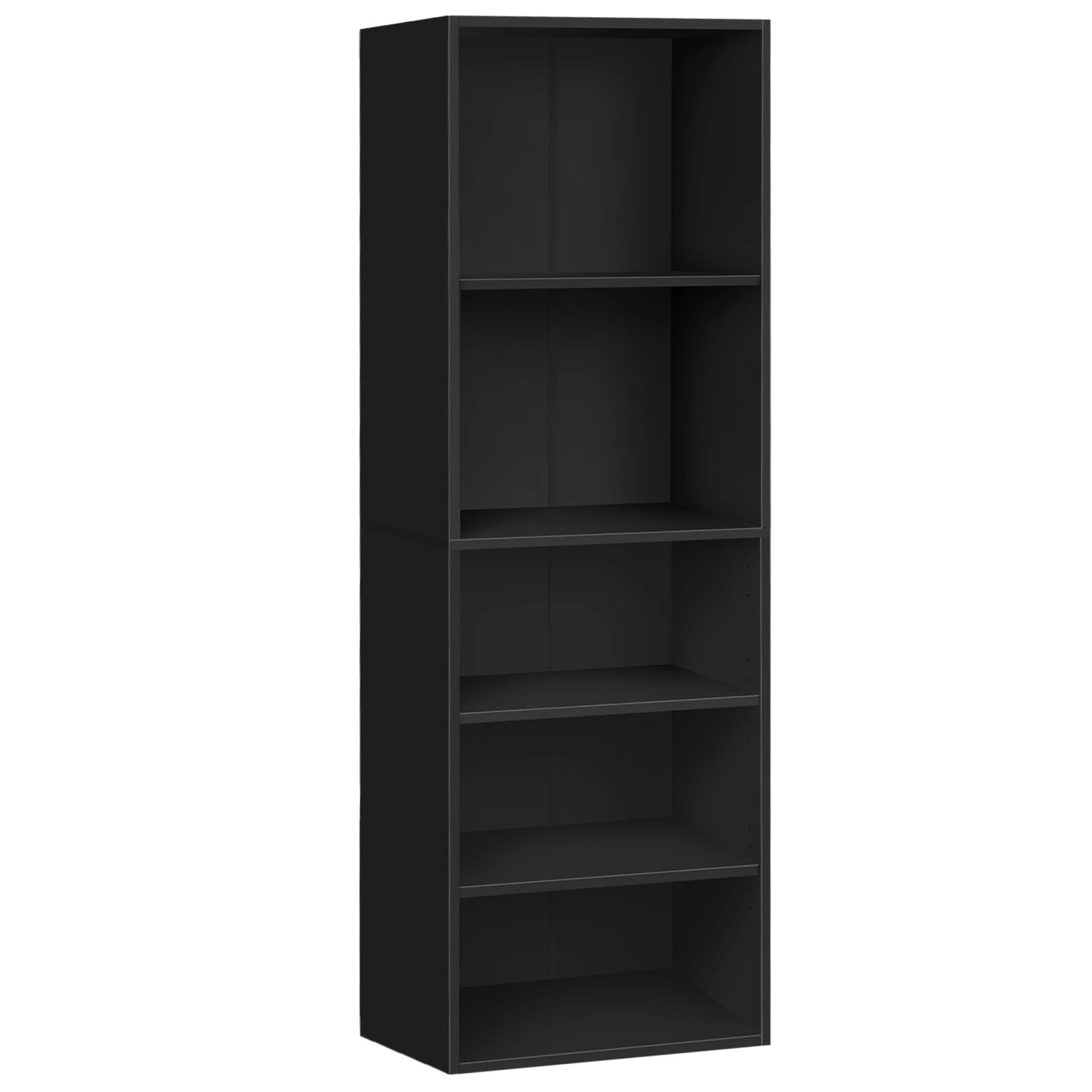 1 Alfordson Office Storage Cabinet 5 Shelves Bookcase Tallboy Bedroom - Black, 1 of 9