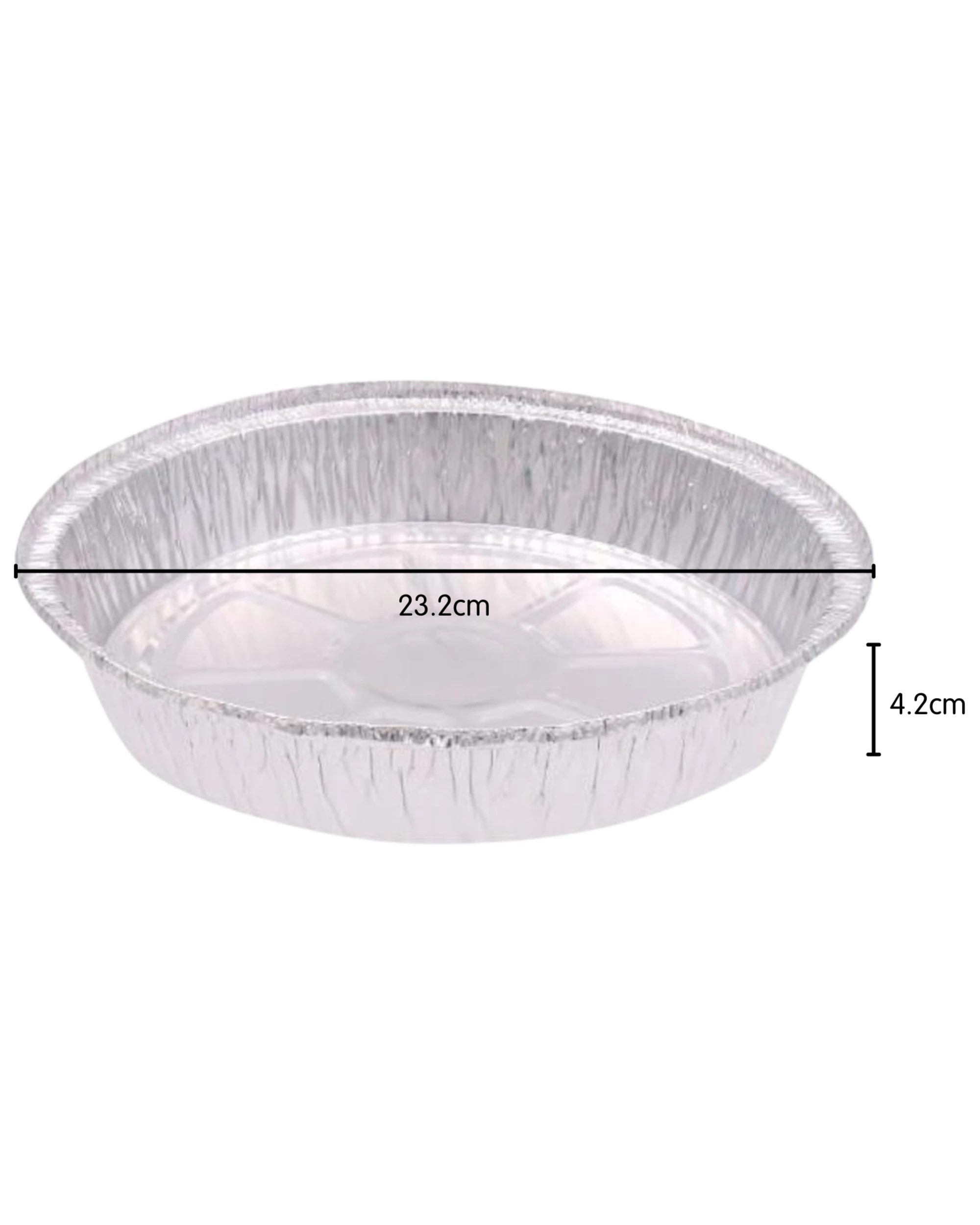 2 Durmaz Round Foil Oven Trays with Lids 23cm x 4cm Pack of 4 - Silver, 2 of 3
