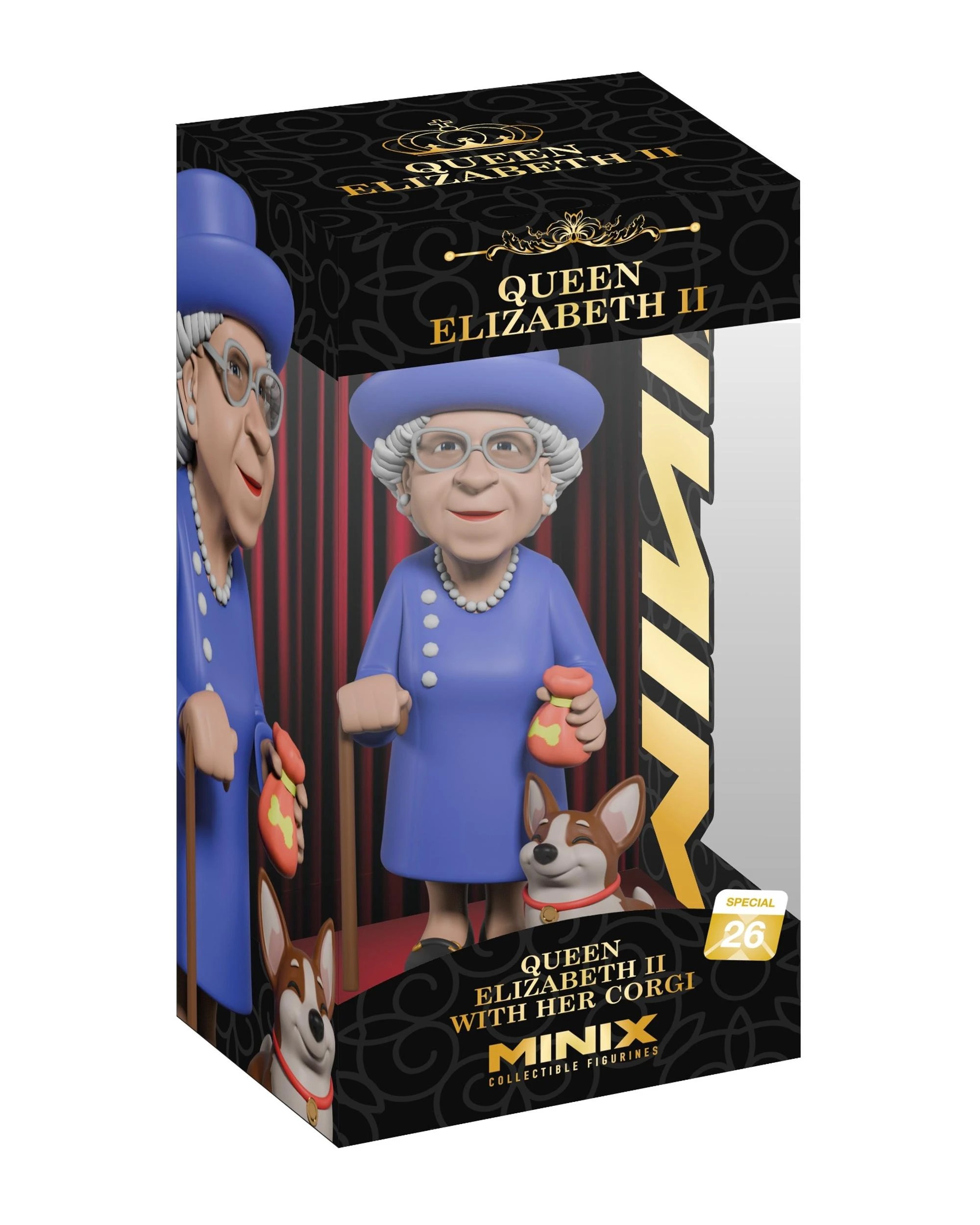 Minix Queen Elizabeth II with Corgi Figure - Kmart