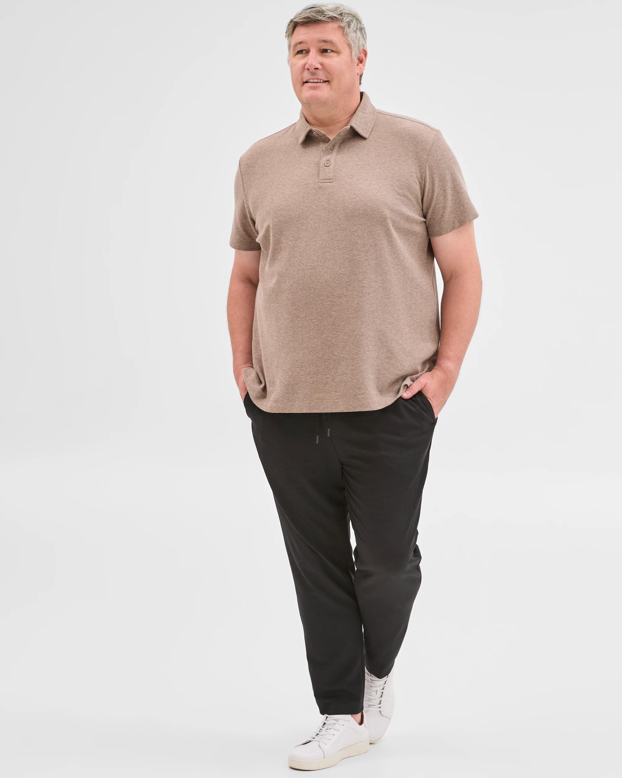 2 Target Plus Size Australian Cotton Blend Textured Polo Top SEPIA, 2 of 6