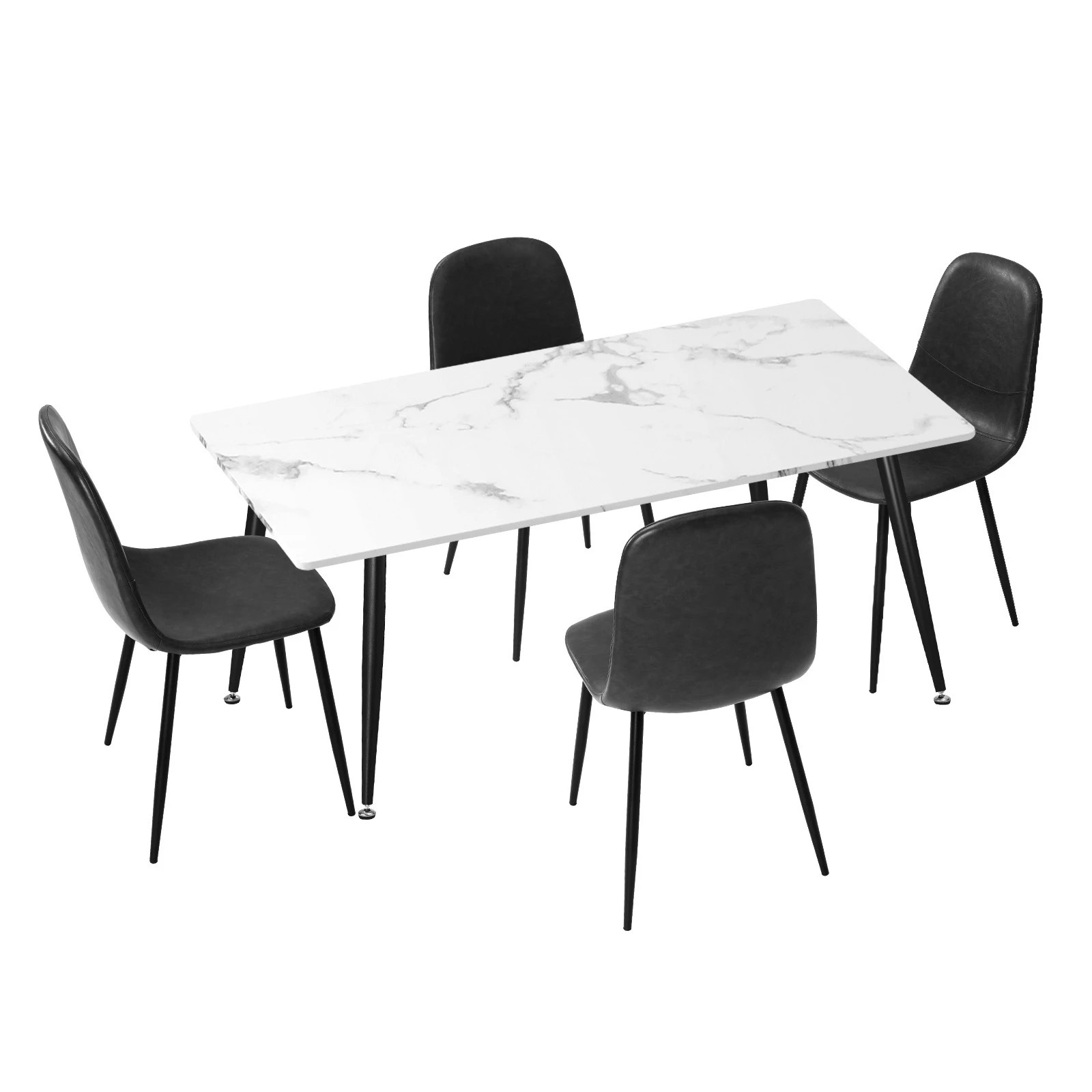 1 Oikiture 120cm Rectangle Dining Table With 4pcs Dining Chairs Pu
 - Multi, 1 of 10