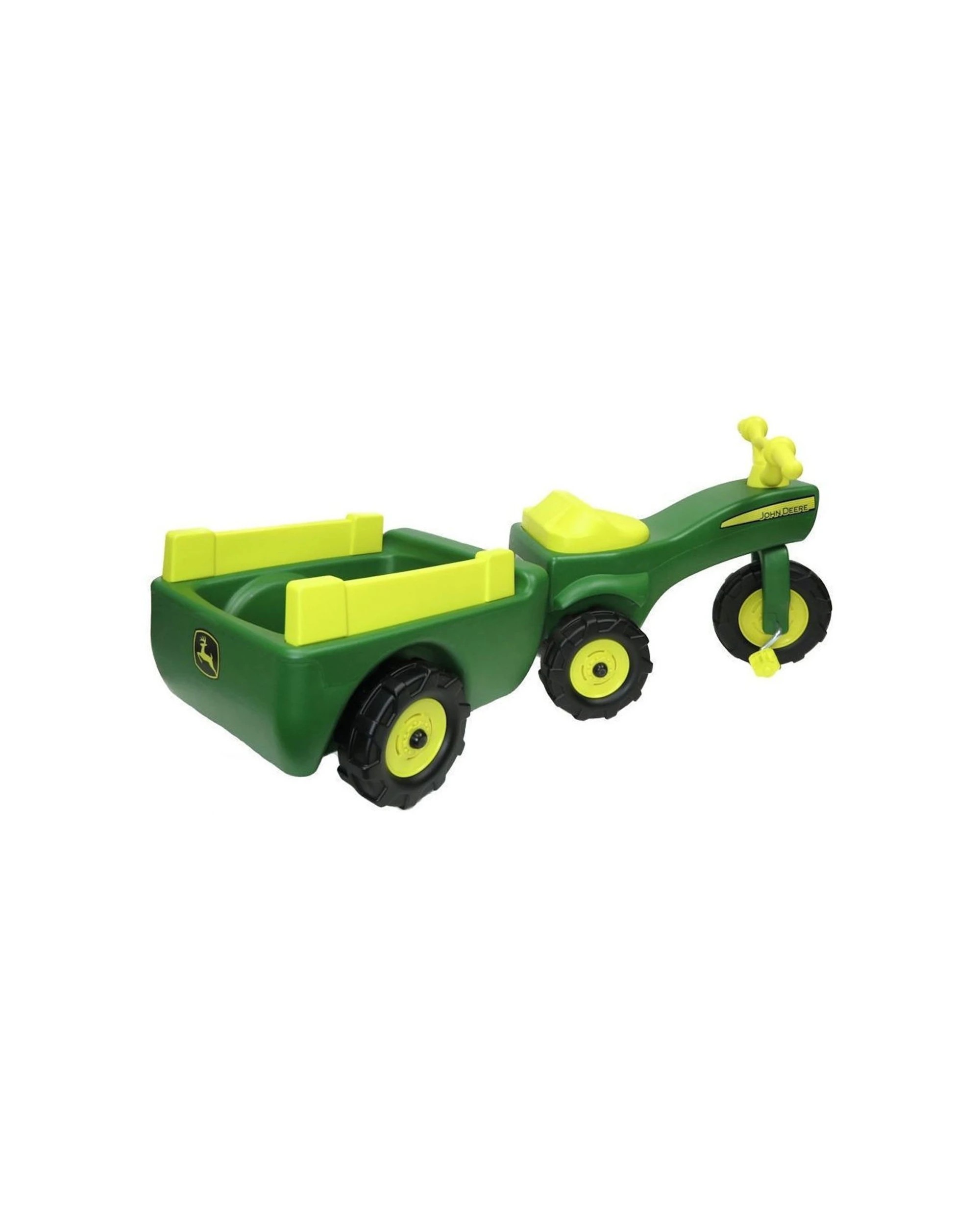 2 John Deere Kids Ride On Pedal Trike Tractor With Pull Wagon - Green Yellow - Green, 2 of 3
