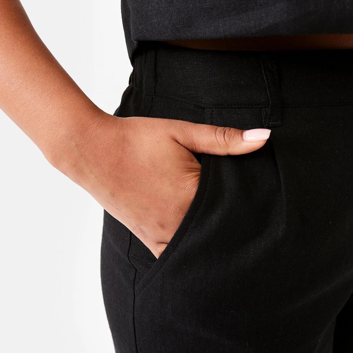 5 Smart Linen Blend Pants Black, 5 of 6