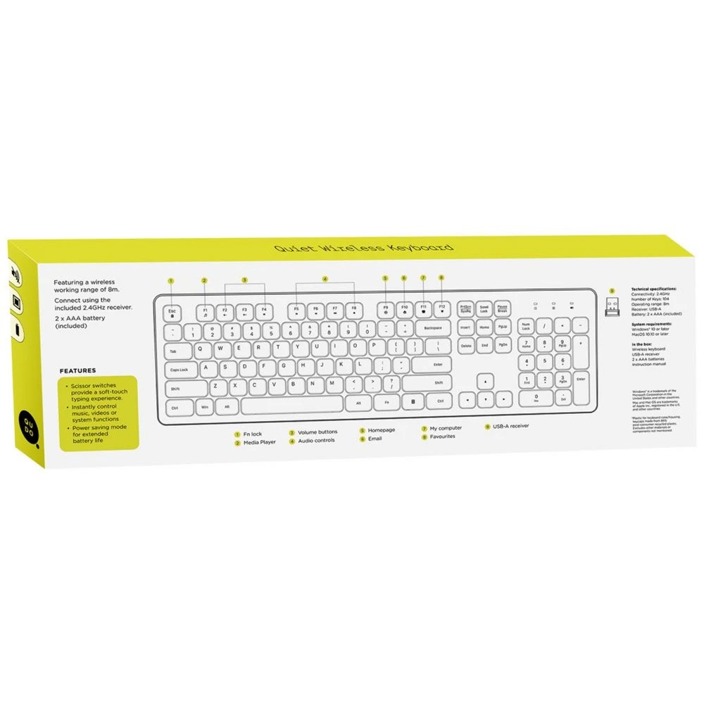 5 Qudo Wireless Keyboard Black, 5 of 5