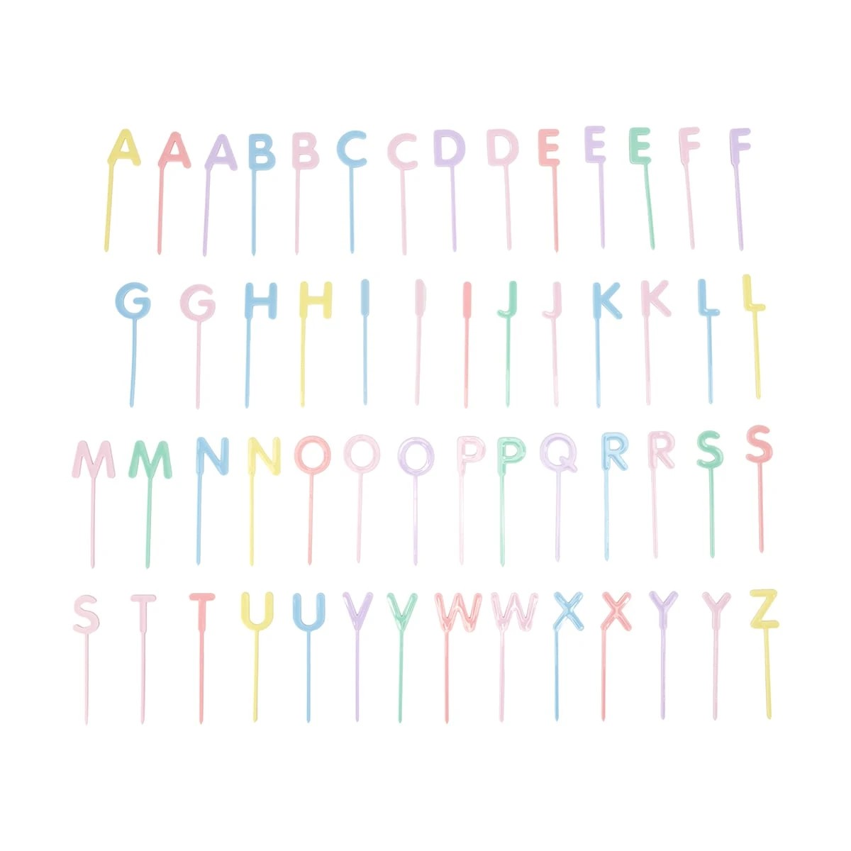 1 55 Piece Letter Cake Toppers, 1 of 5