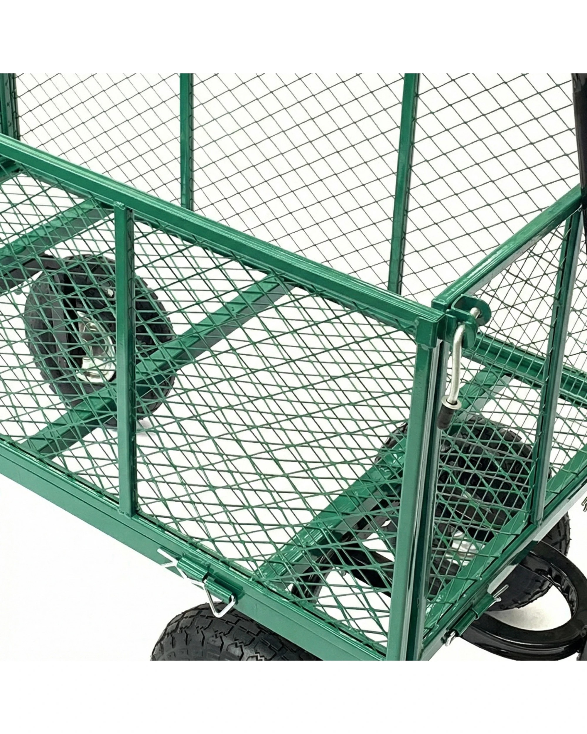 10 Wallaroo Steel Mesh Garden Trolley Cart 300kg Capacity Lounge Wagon Tool - Green, 10 of 10