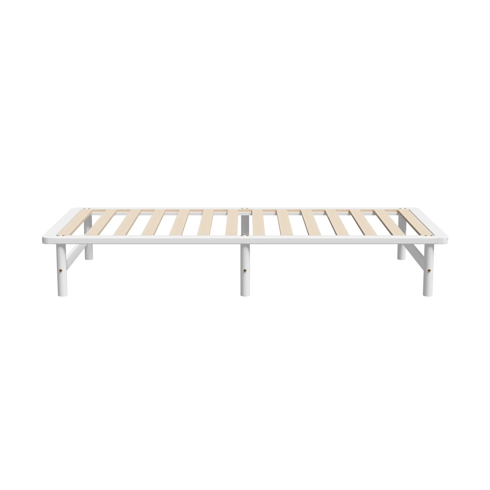 4 Oikiture Wooden Bed Frame Base Platform Pine Timber King Single Size Beds
 - White, 4 of 10