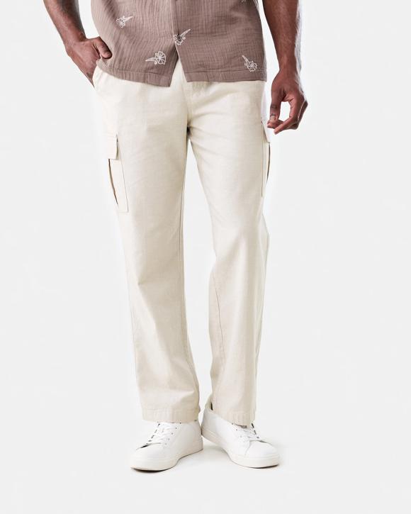 Elastic Waist Textured Cargo Pants