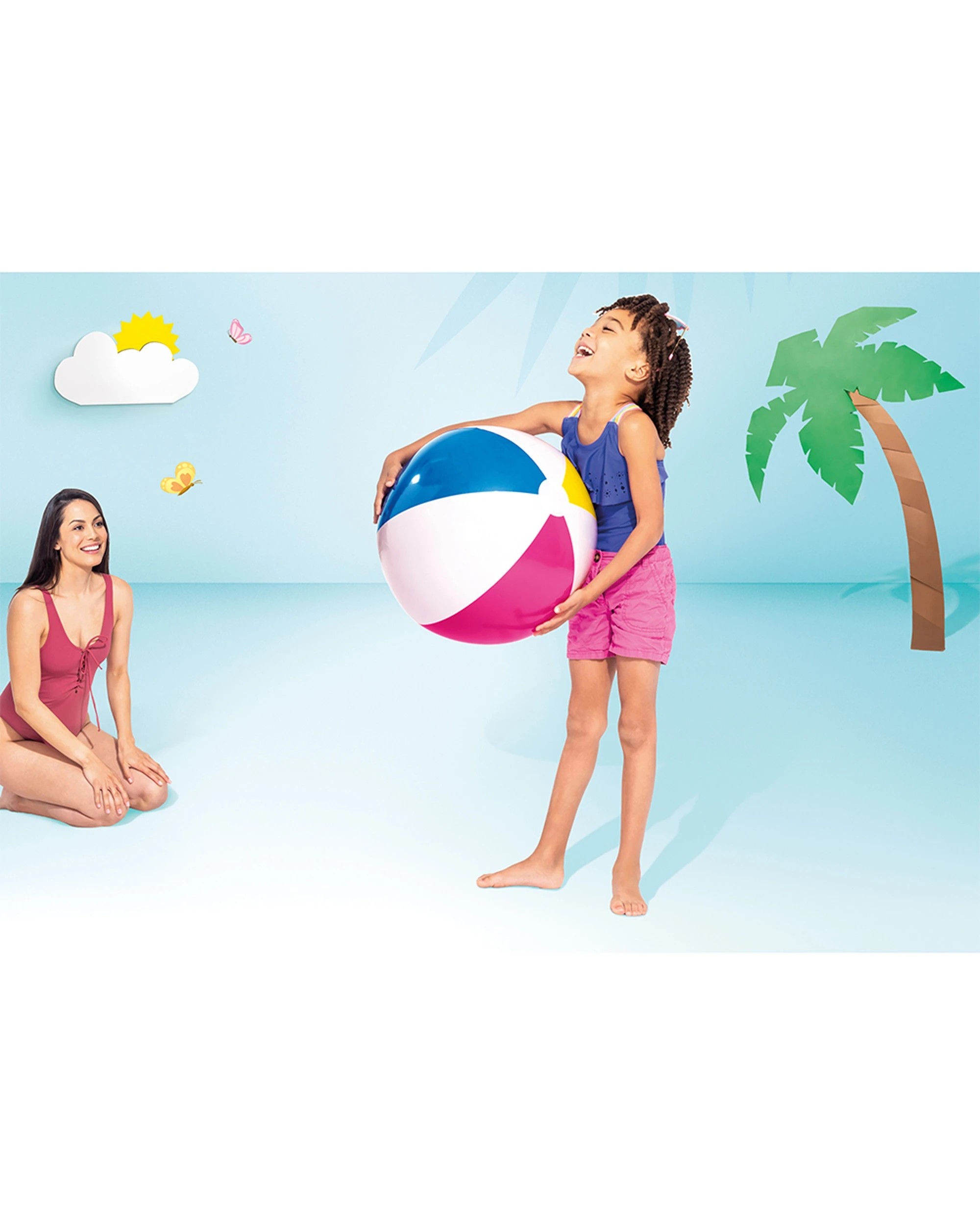 3 Intex Glossy Panel Inflatable Beach Ball Kids/Children 3+ - Multi, 3 of 3