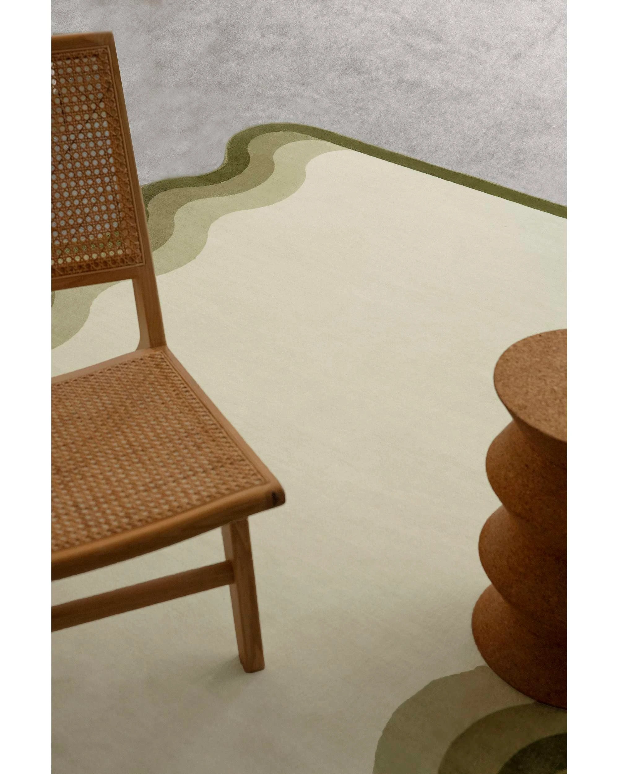 3 Loopsie Fasano Tonal Scalloped Washable Rug-290cm x 190cm - Green, 3 of 8