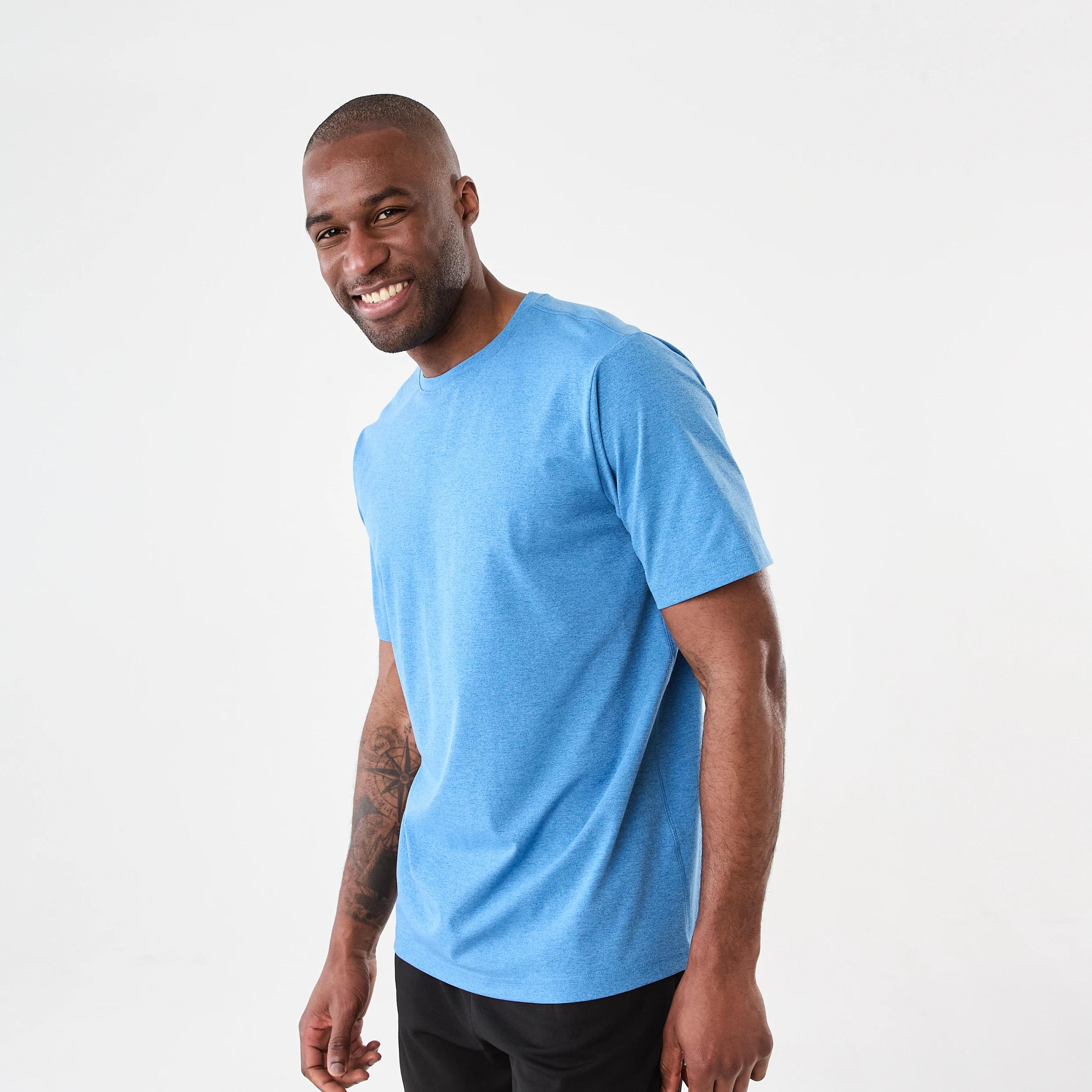 2 Active Mens Regular Training T-shirt Blu Marble, 2 of 5