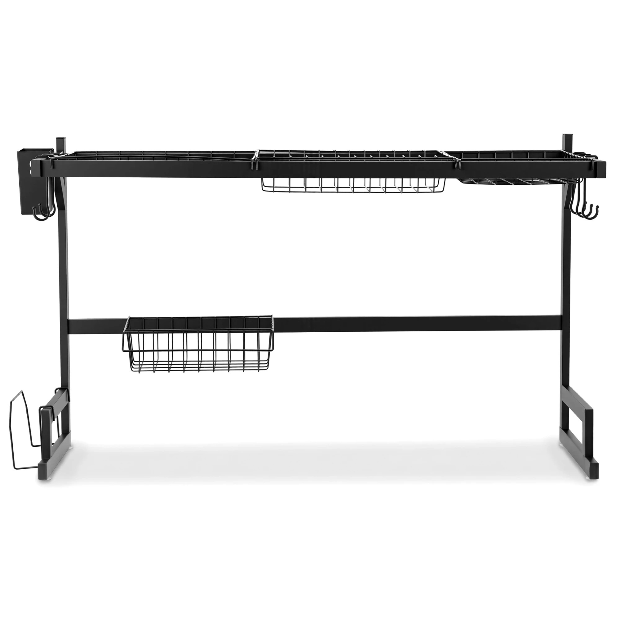 2 Cefito Dish Drying Rack for Kitchen Storage Organisation Kitchen Sink Organiser Dish Drainer - Black, 2 of 2