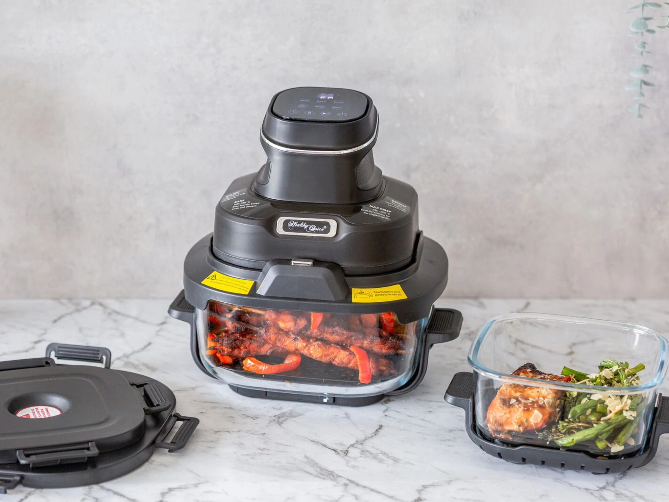 4 Healthy Choice Crisp N Go Air Fryer Dual Glass Bowl 4.5L + 2L 1400-1600 Watts, 4 of 7