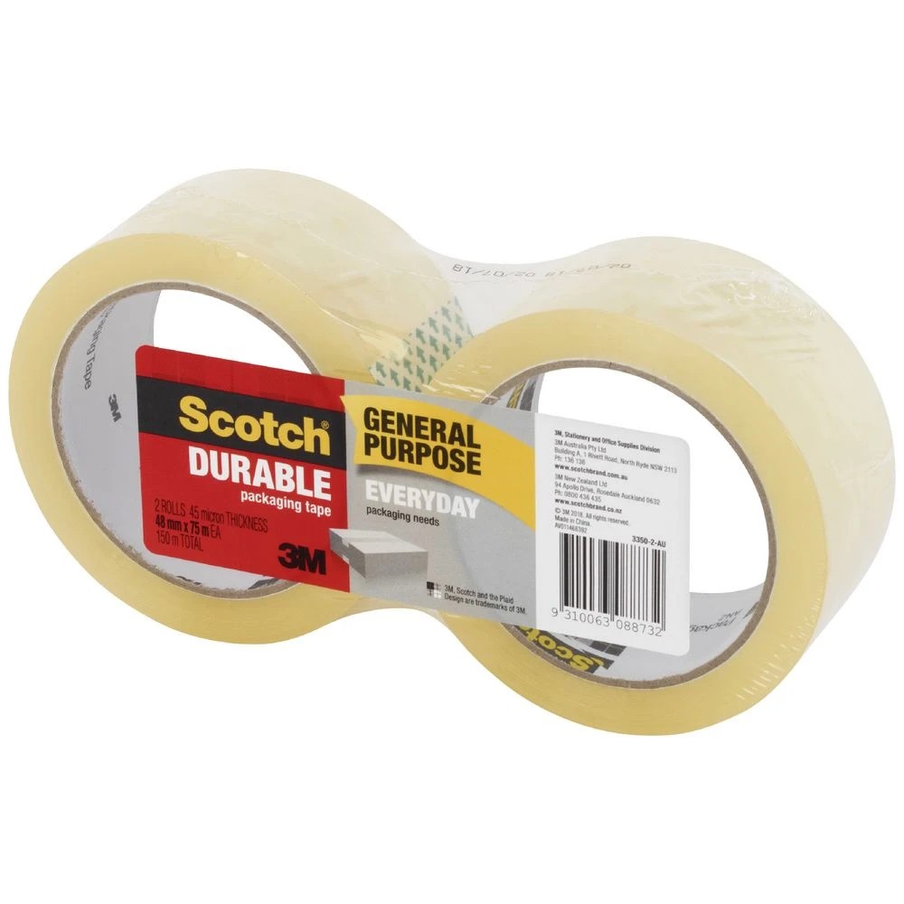 2 Scotch General Purpose Packaging Tape 48mm x 75m 2 Pack, 2 of 4