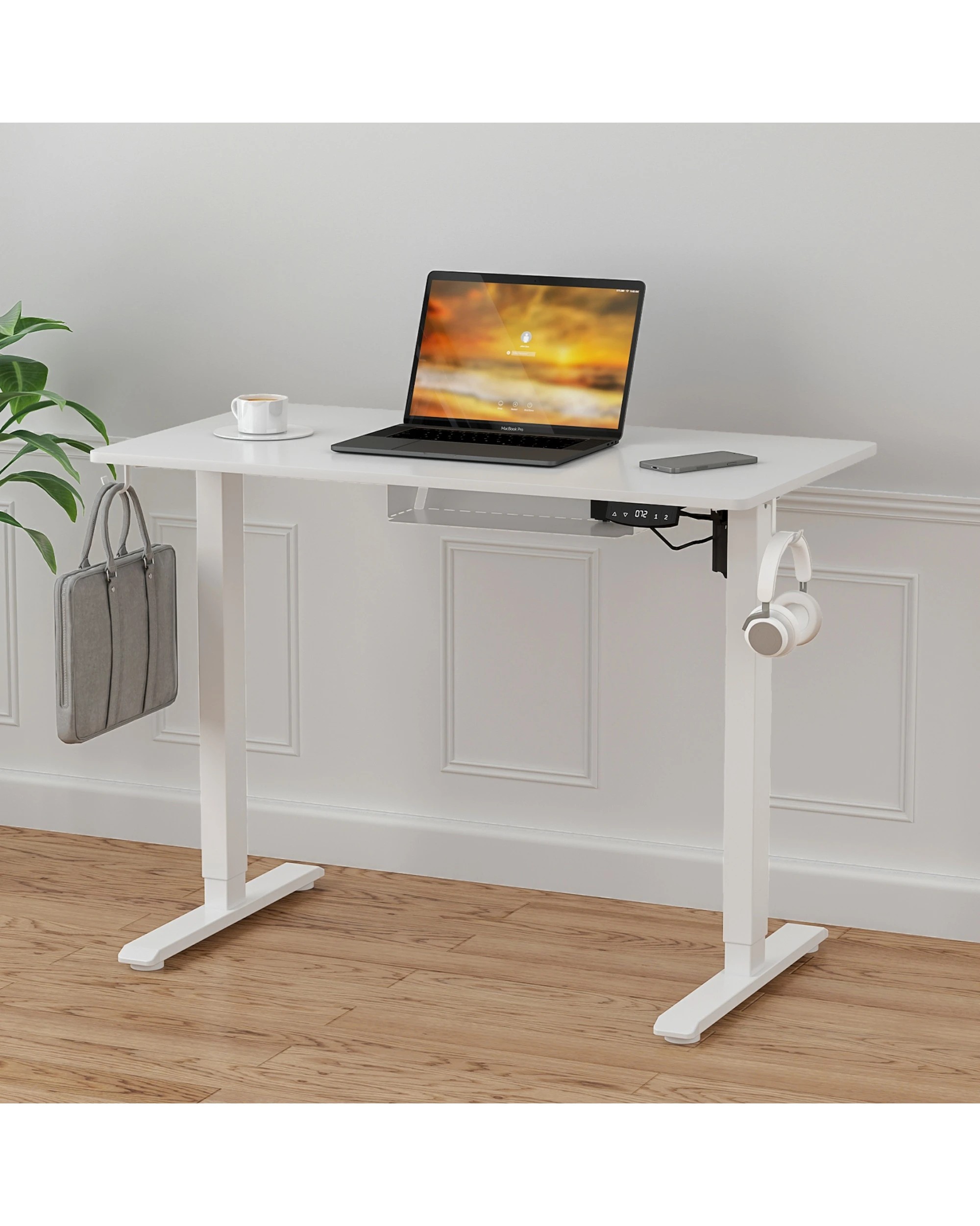 2 Advwin Electric Standing Desk Height Adjustable - White, 2 of 6