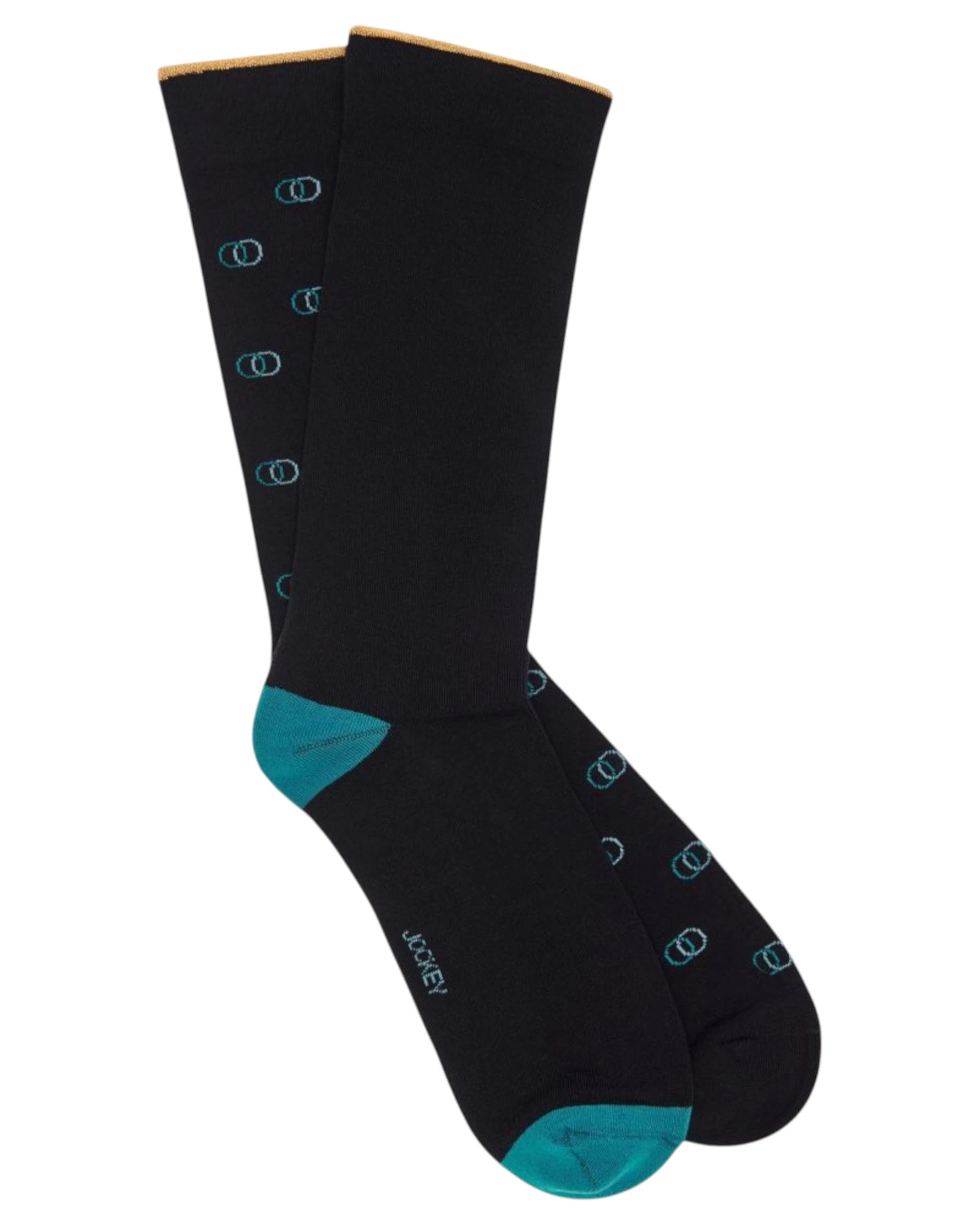 1 Jockey 2 Pairs Mens Comfort Top Cushioned Comfy Crew Black Circulation Socks BLACK, 1 of 1