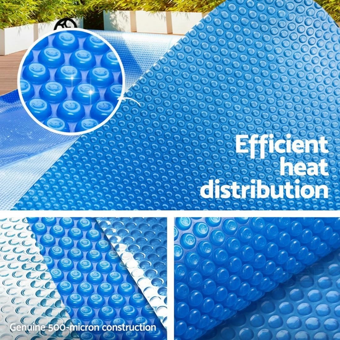 4 Aquabuddy Pool Cover 8x4.2m 400 Micron Swimming Pool Solar Blanket - Blue, 4 of 7