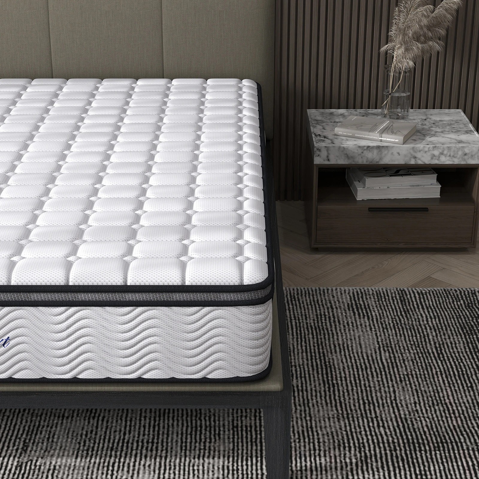 7 Ergopedic Mattress 5 Zone Latex Pocket Spring Mattress In A Box 30cm - Double Bed - White - Double Bed - White, 7 of 9