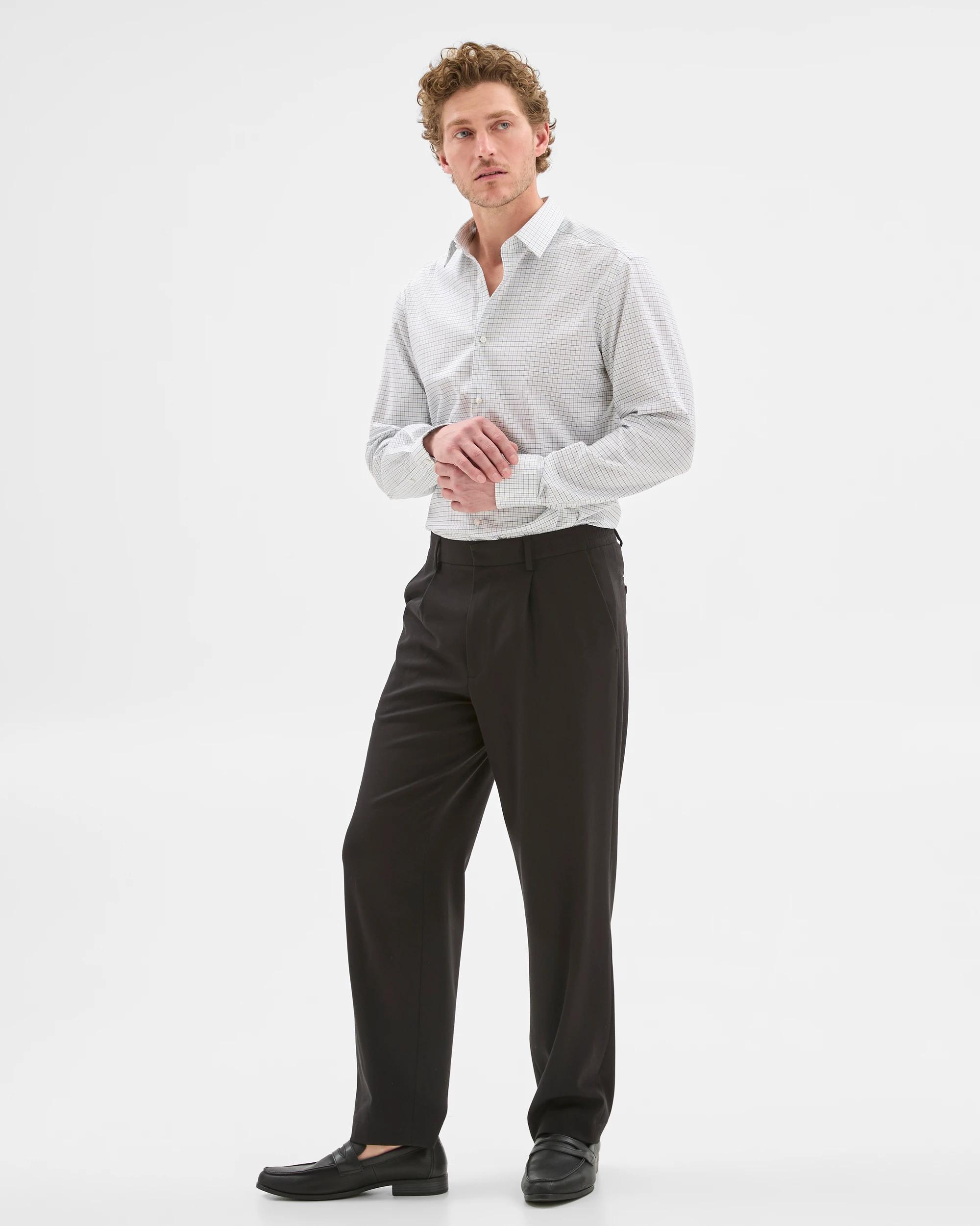 1 Preview Non Iron Long Sleeve Business Shirt CHECK JUNGLE, 1 of 6