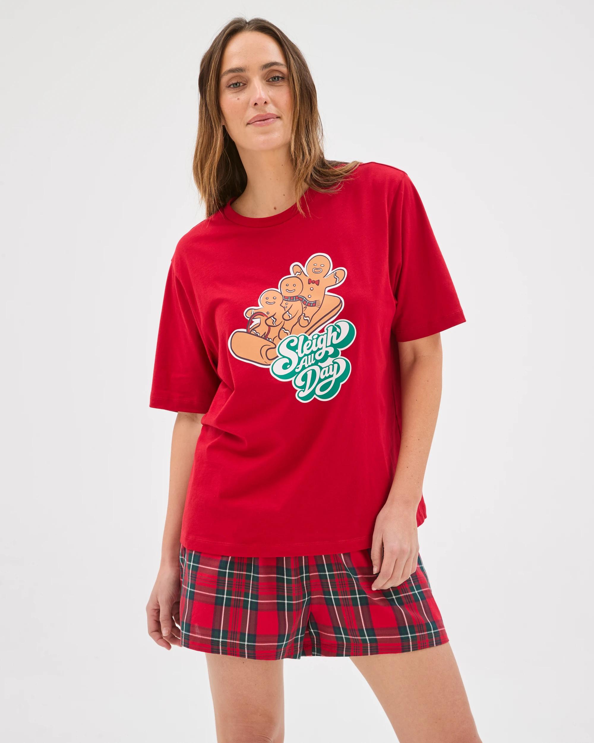 2 Target Woman Family Matching Christmas Australian Cotton Womens Pyjama Set - Gingerbread Sleigh All Day GINGERBREAD SLEIGH ALL DAY, 2 of 8