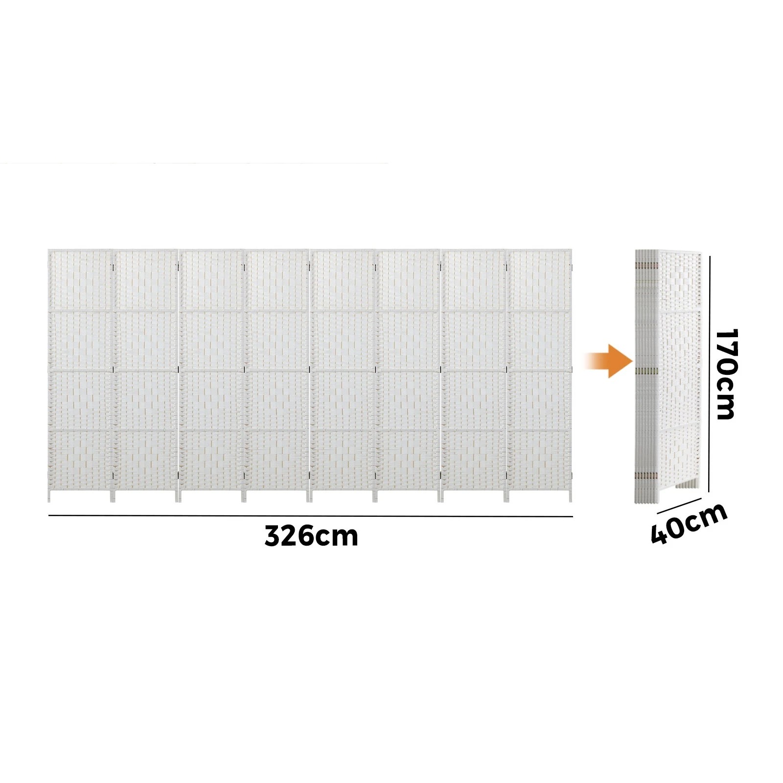 2 Oikiture 8 Panels Room Divider - White, 2 of 10
