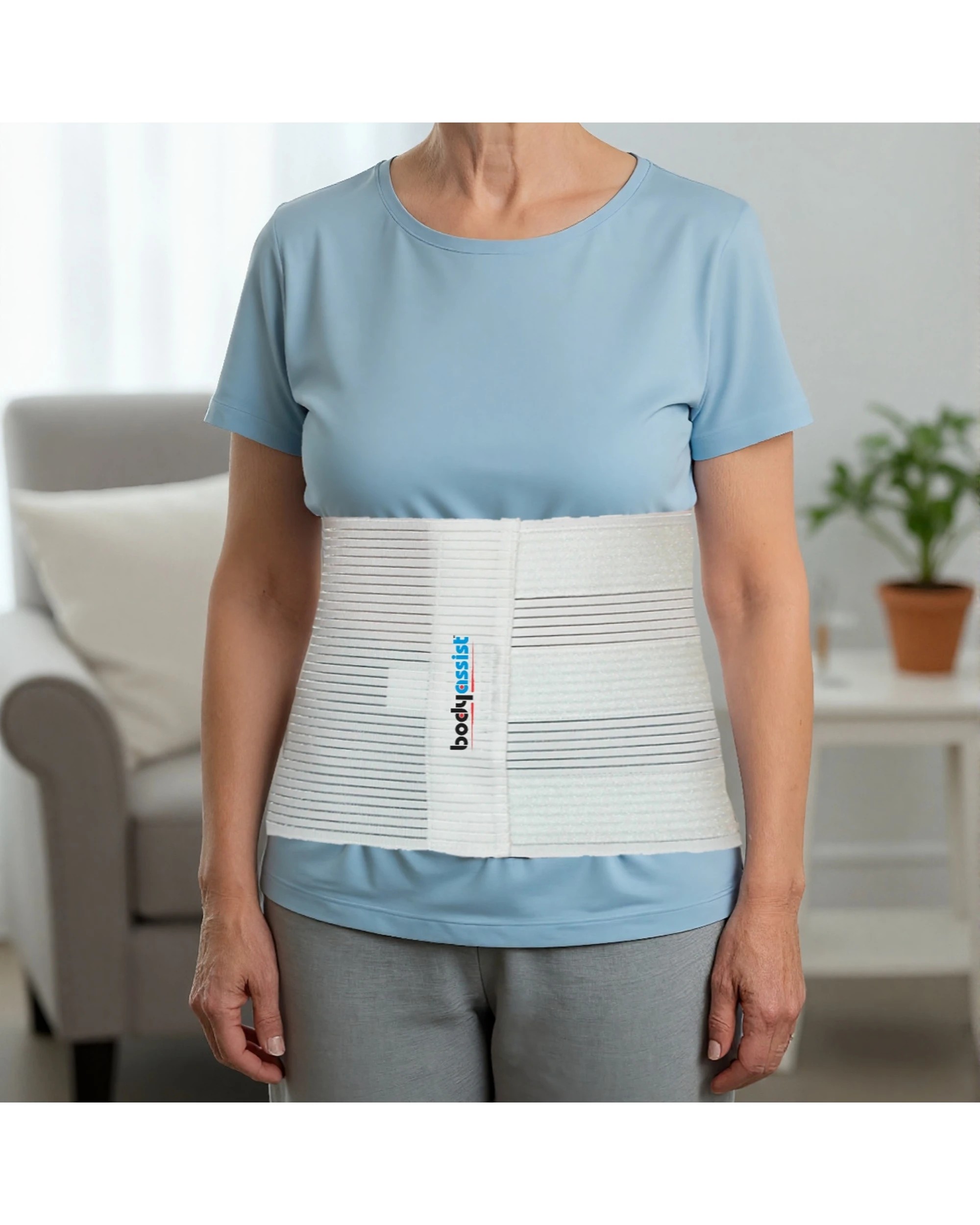 4 Bodyassist Abdominal Belt Lightweight Orthopaedic Compression Support Medium - White, 4 of 4