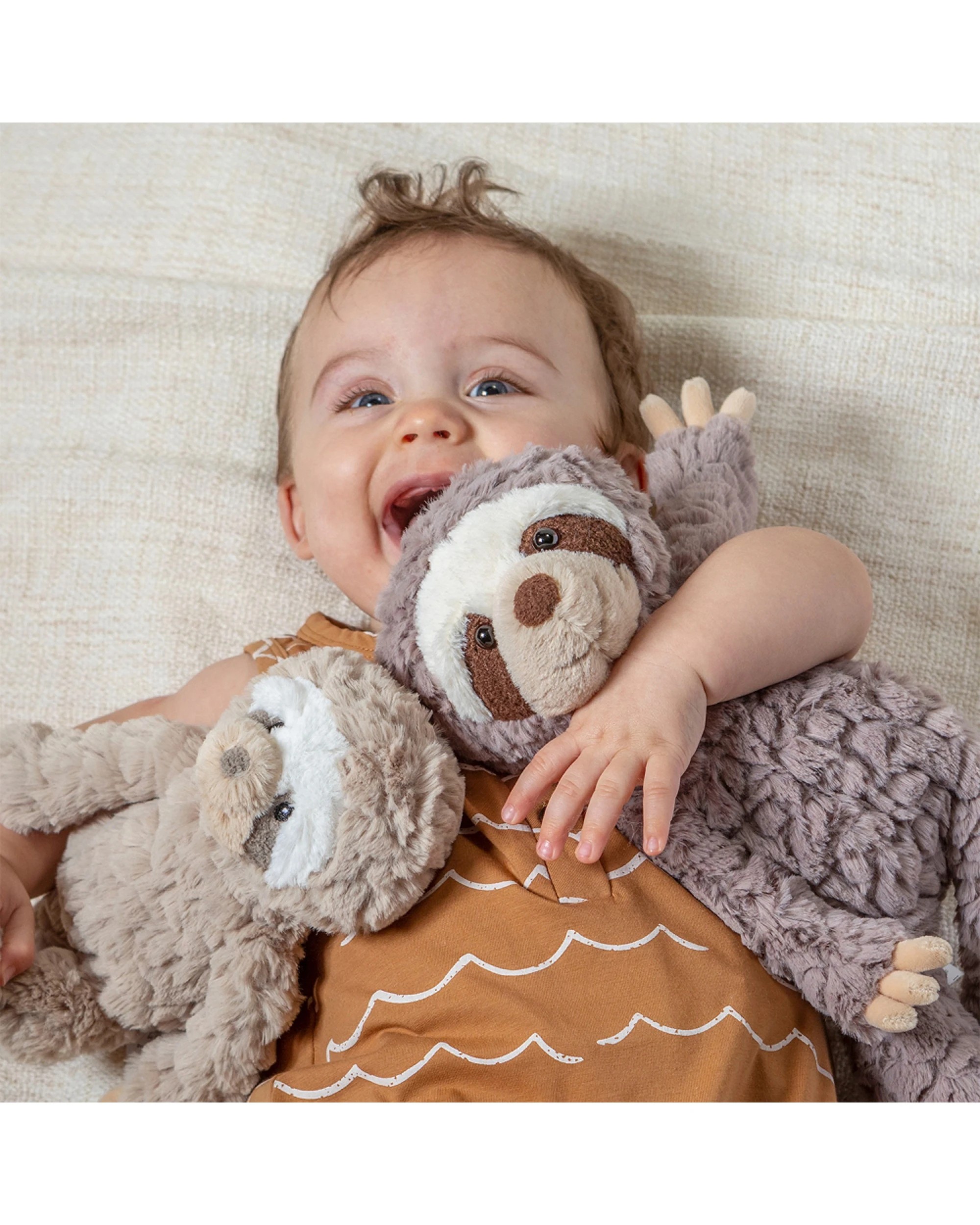 3 Mary Meyer 2pc Nursery Sloth Soft Plush Kids Toy 28cm - Grey, 3 of 4