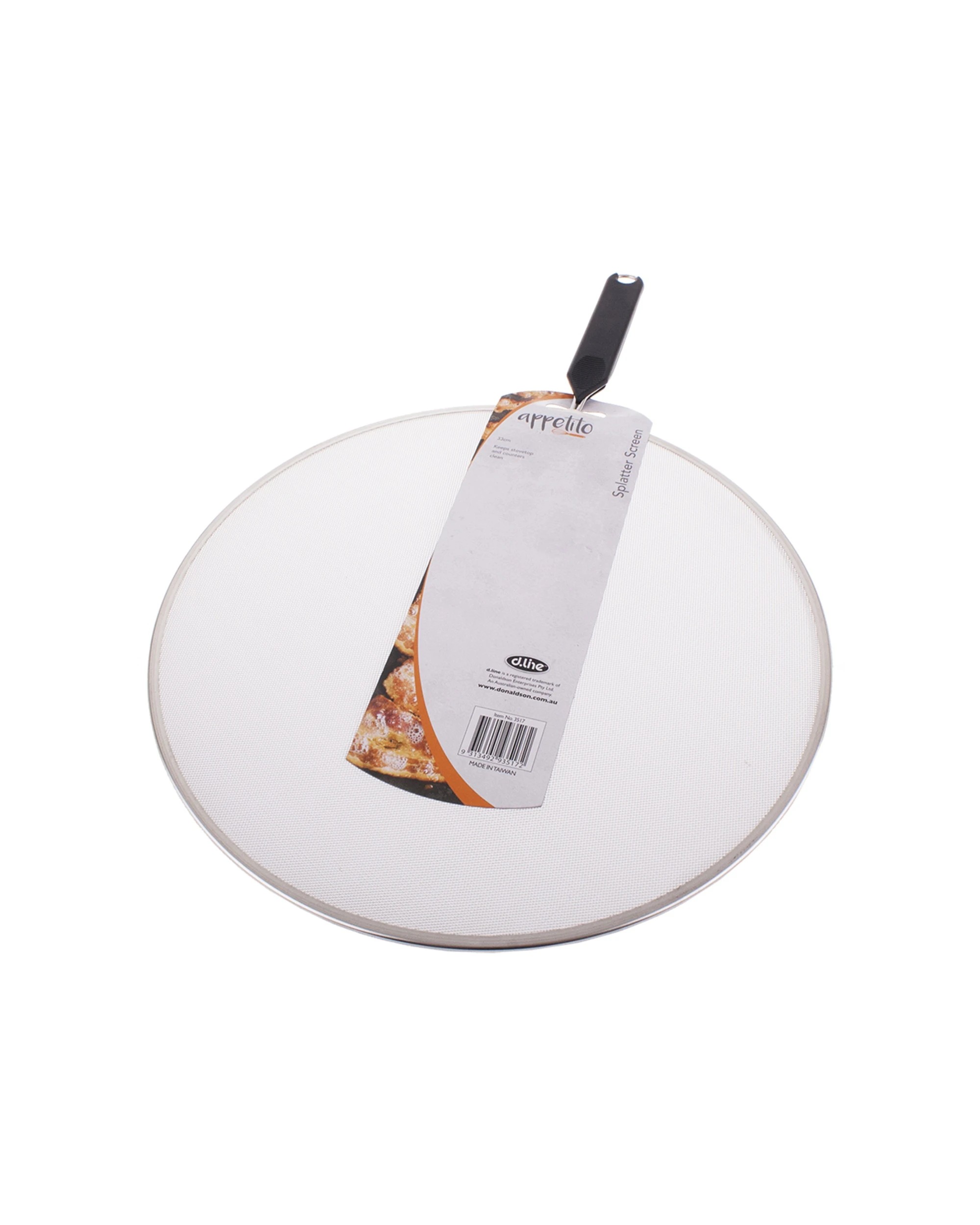 3 Appetito 3PK Splatter Screen 33cm Diameter Handle Home Kitchen - Black, 3 of 3