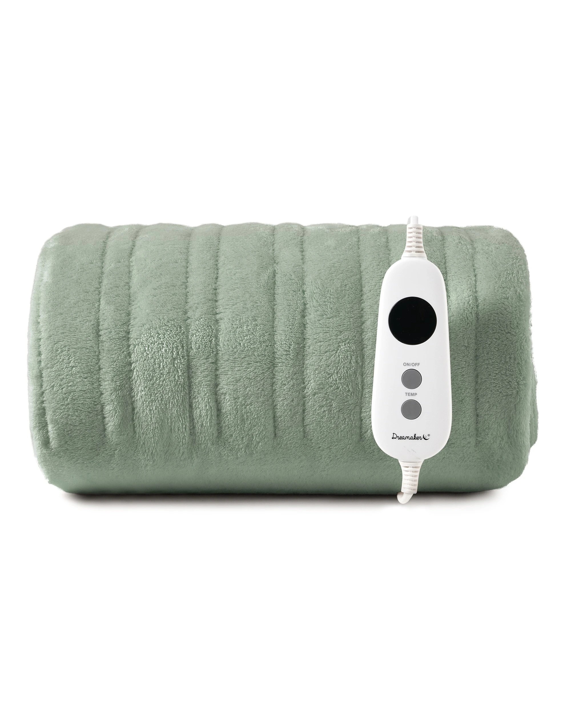 2 Dreamaker Kingston Coral Fleece Electric Heated Throw Blanket 130x160cm - Sage, 2 of 7