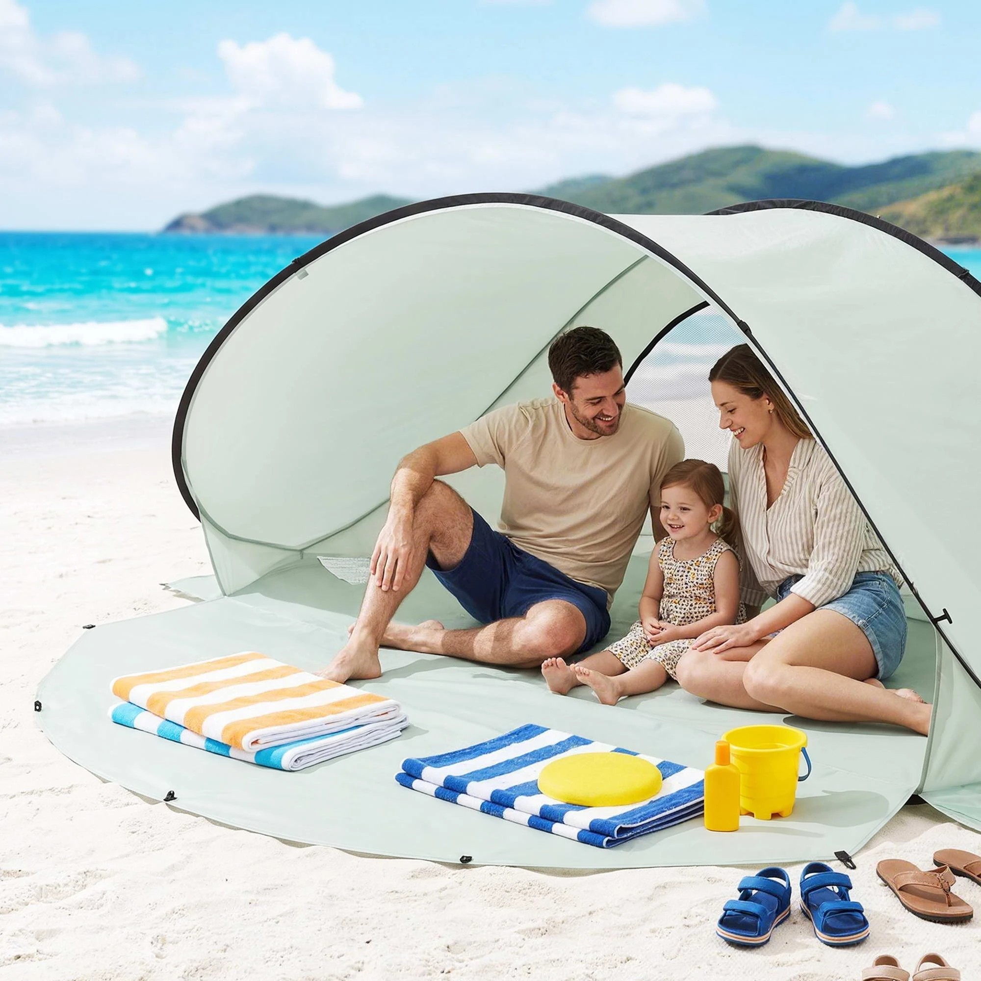 Weisshorn Pop Up Beach Tent UPF 50+ Sun Shade Shelter 2-3 Person ...