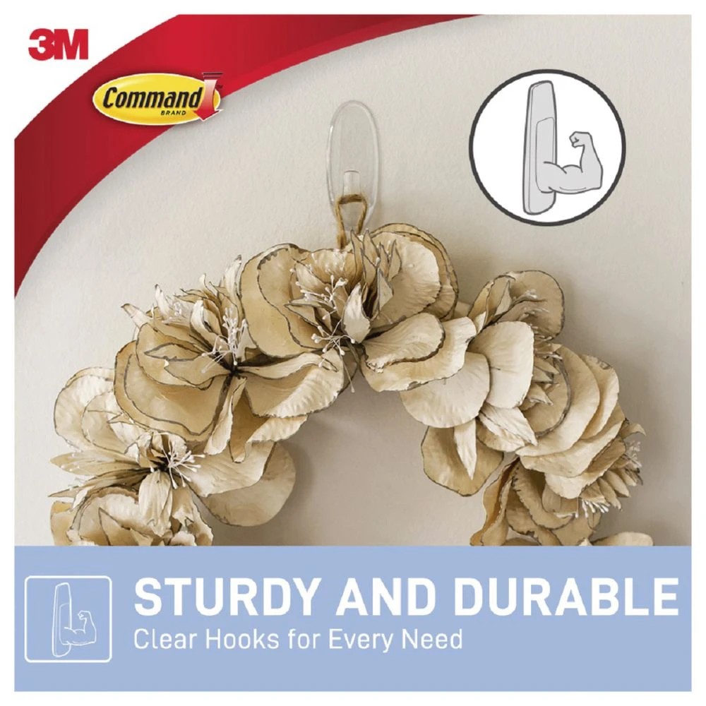 4 3M Command Medium Clear Hooks With Clear Strips, 4 of 7