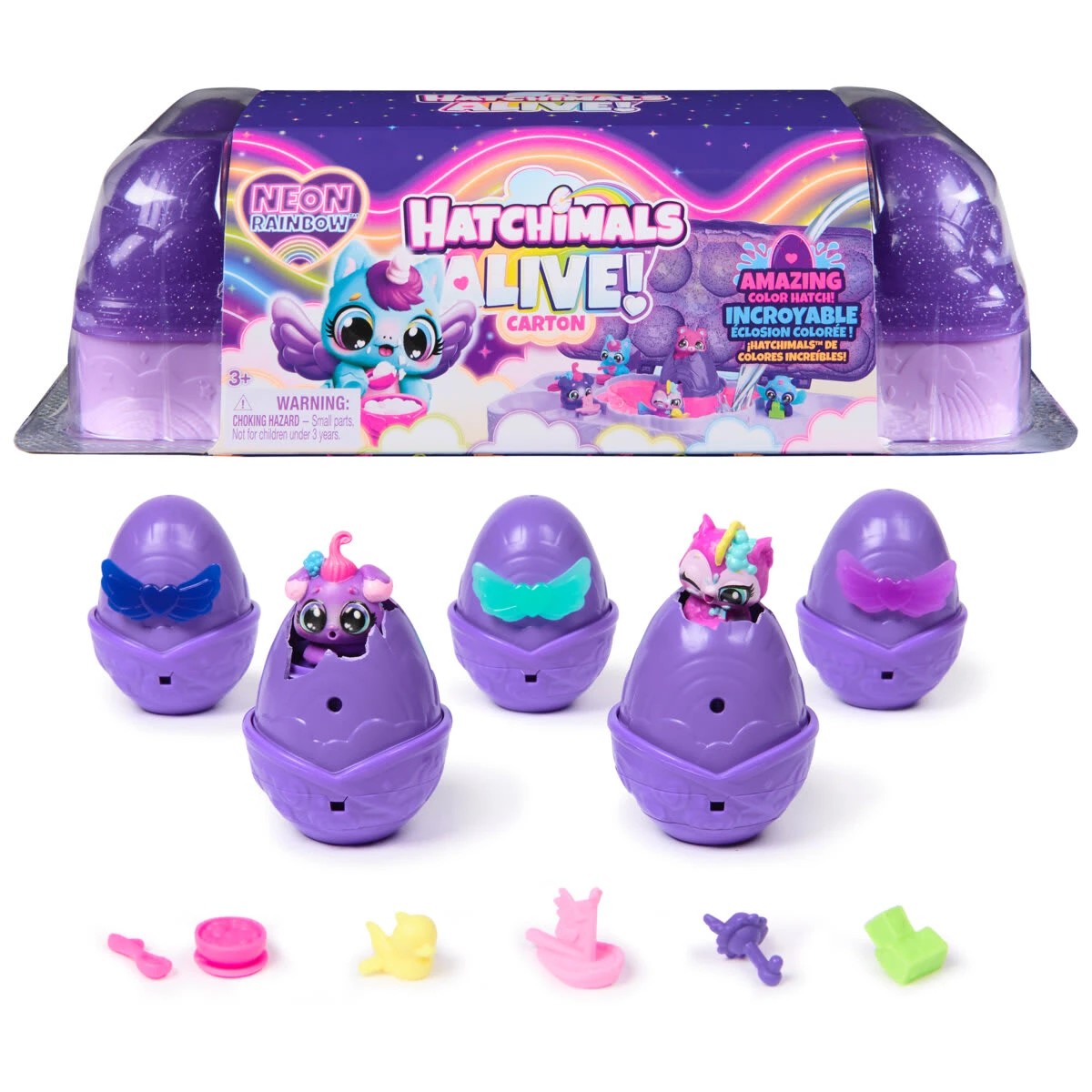 1 Hatchimals Alive! Neon Rainbow Carton, 1 of 10
