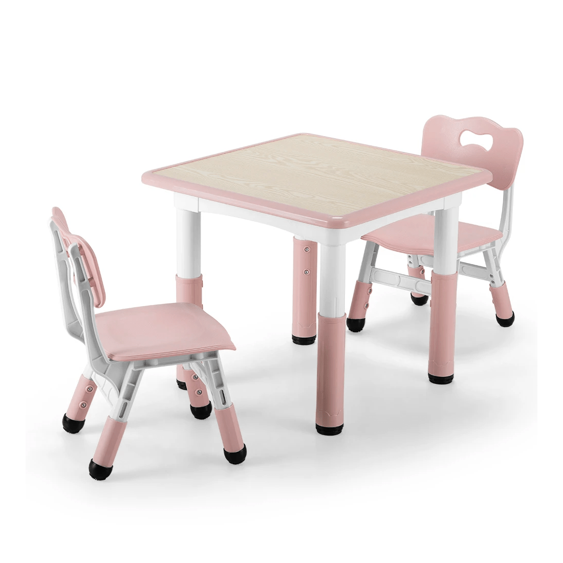 1 PlayPals Kids Table Chairs Set Height Adjustable Toddler Graffiti Desktop - Pink, 1 of 4