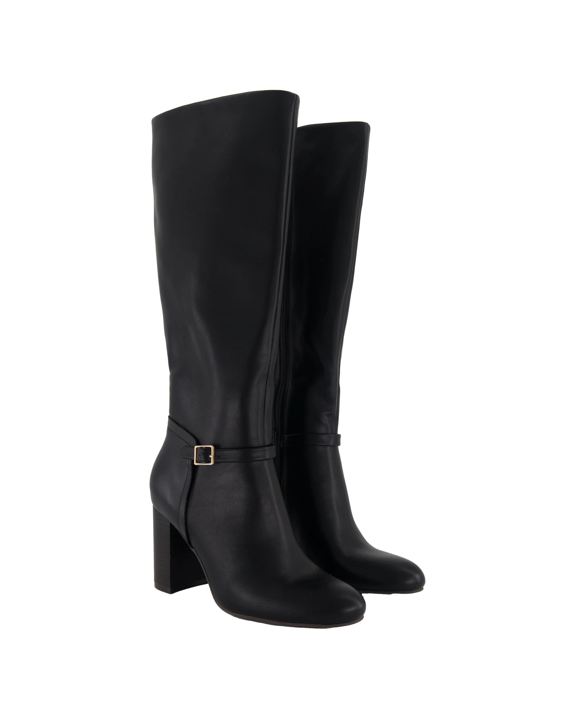 4 High Zip PU Long Boots Black, 4 of 4
