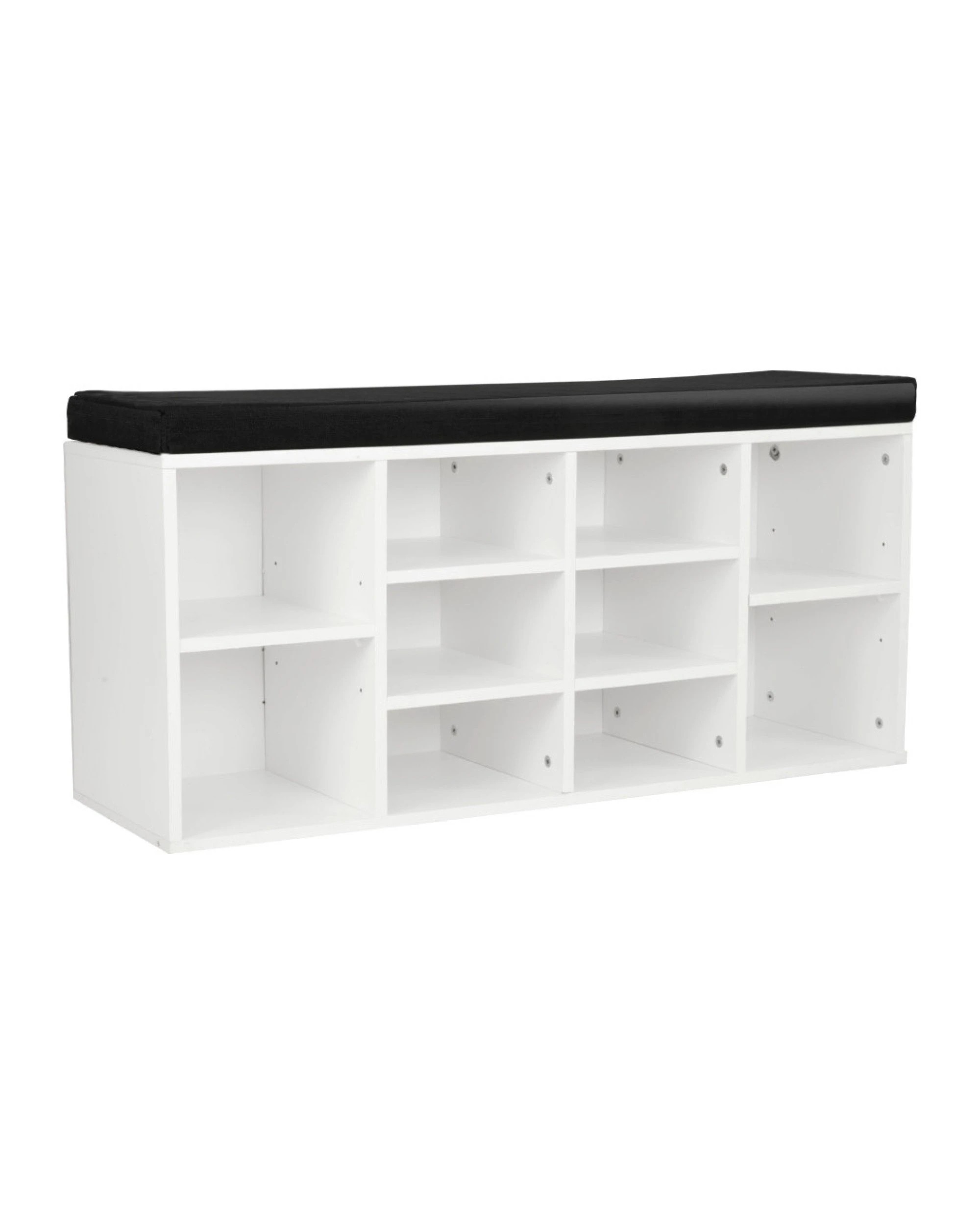 1 Shoe Rack Cabinet Organiser Black Cushion - 104 X 30 X 48 - White, 1 of 8