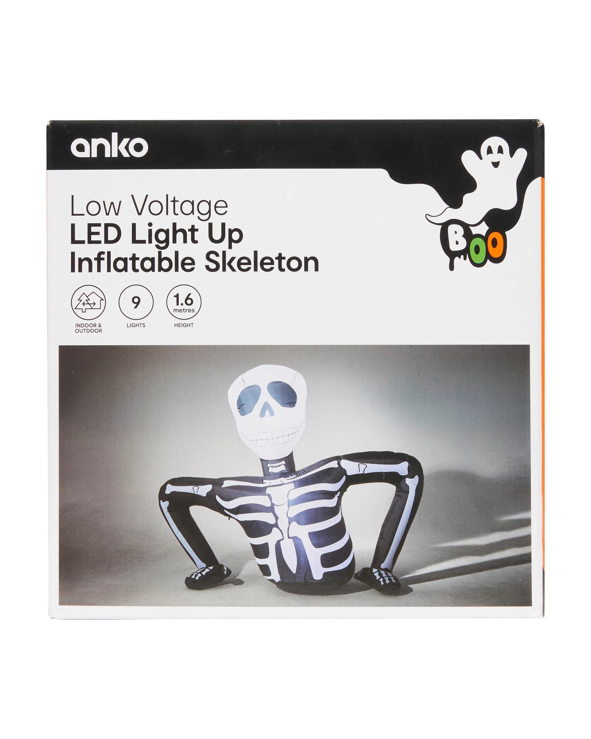 9 Low Voltage LED Light Up Inflatable Skeleton, 9 of 10