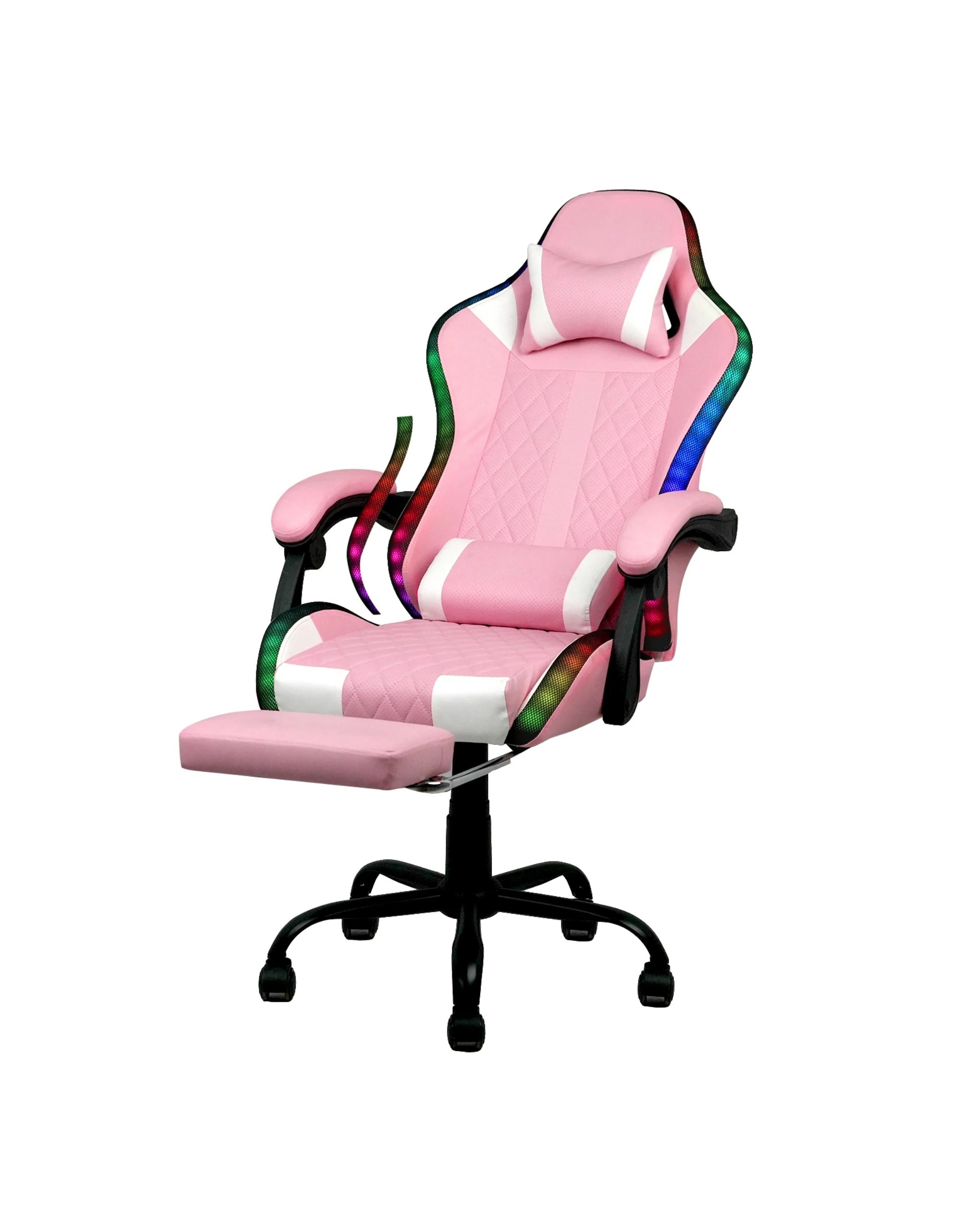 1 Advwin Gaming Chair With Massagers And LED Lights, Executive Office Chair With 135° Recline, Racing Computer Chair, 1 of 9