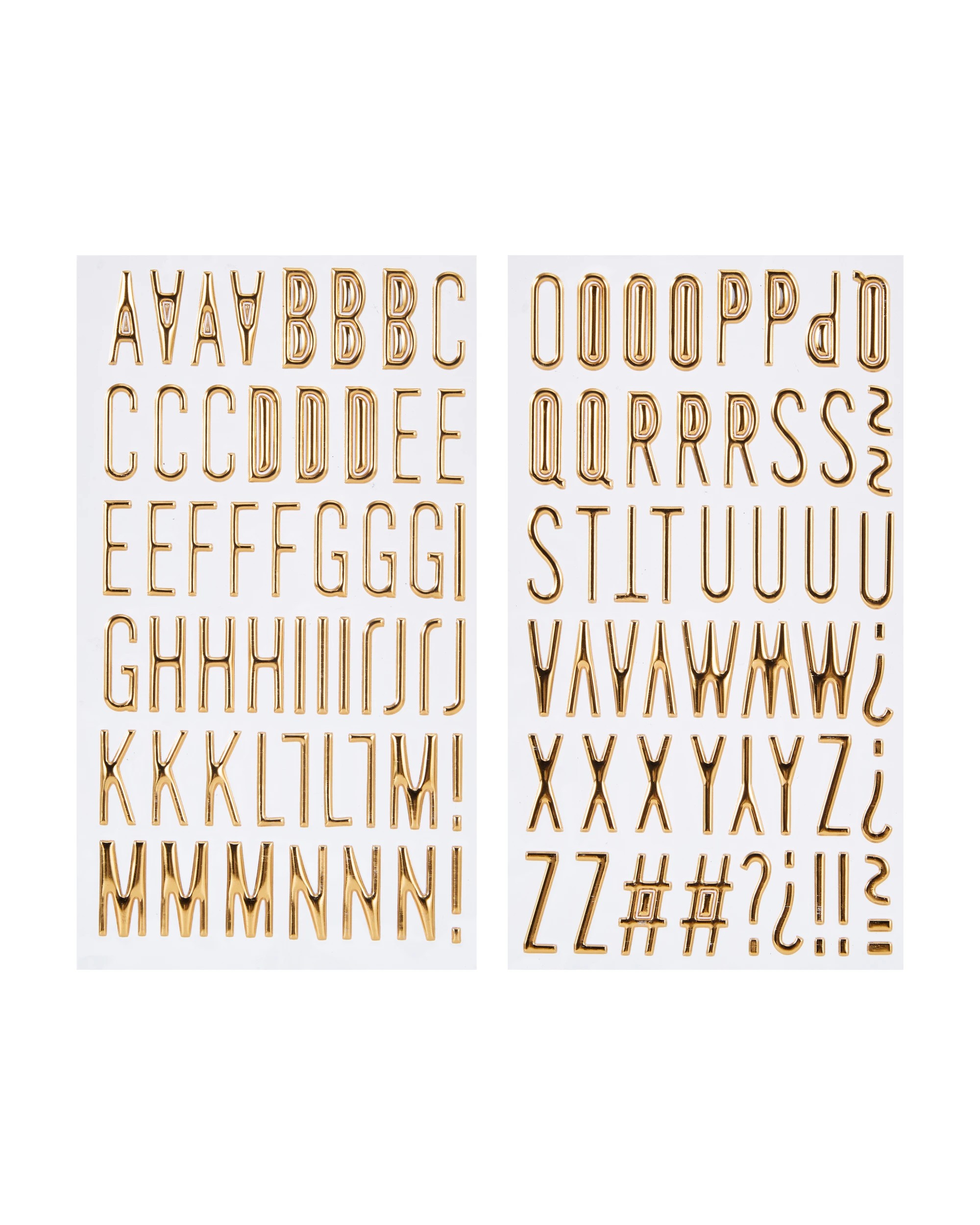 2 2 Pack Alphabet Stickers - Gold Look, 2 of 3