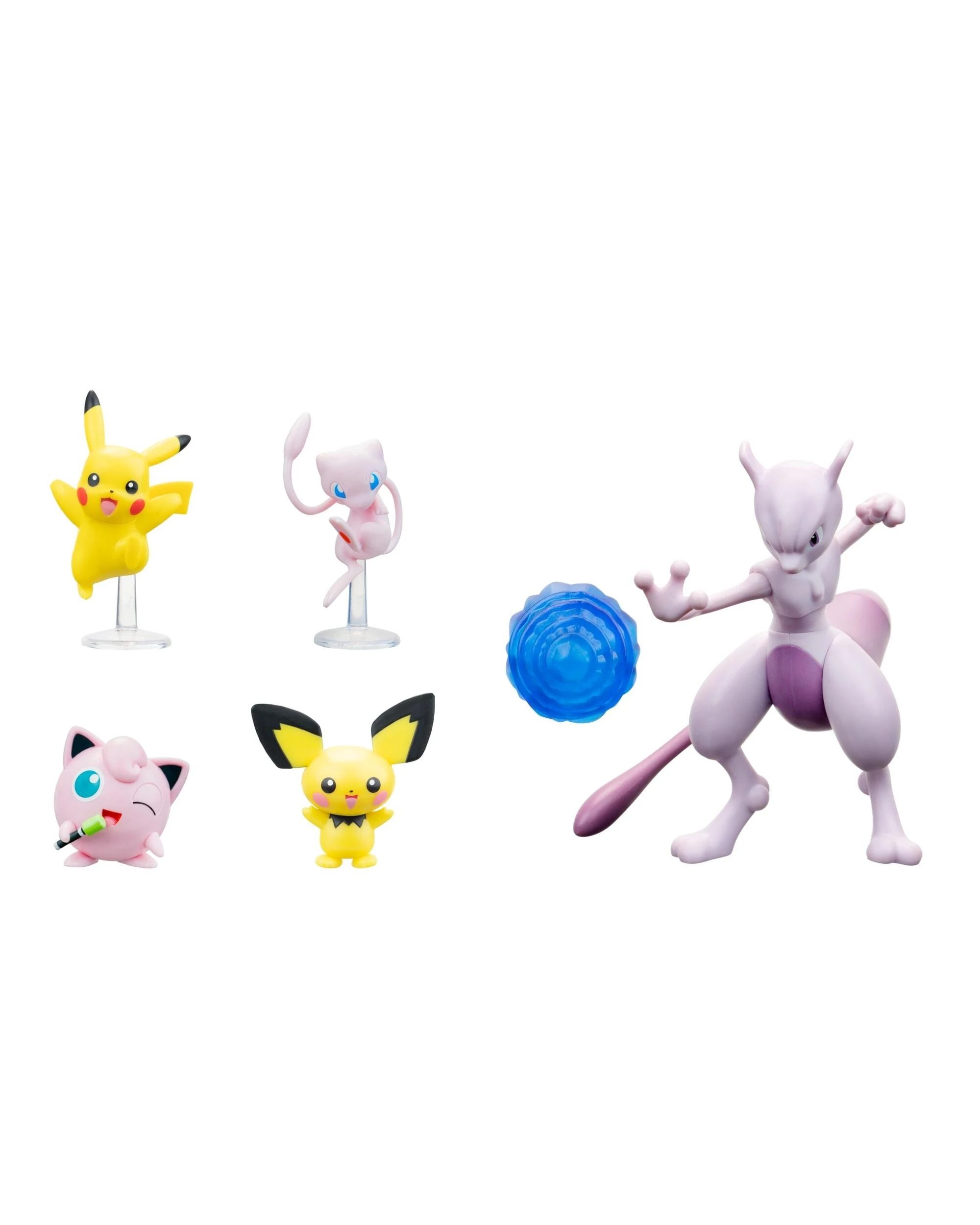 2 Pokemon 30th Anniversary Battle Figure Pack Pikachu + Mew + Jigglypuff + Pichu + Mewtwo, 2 of 7