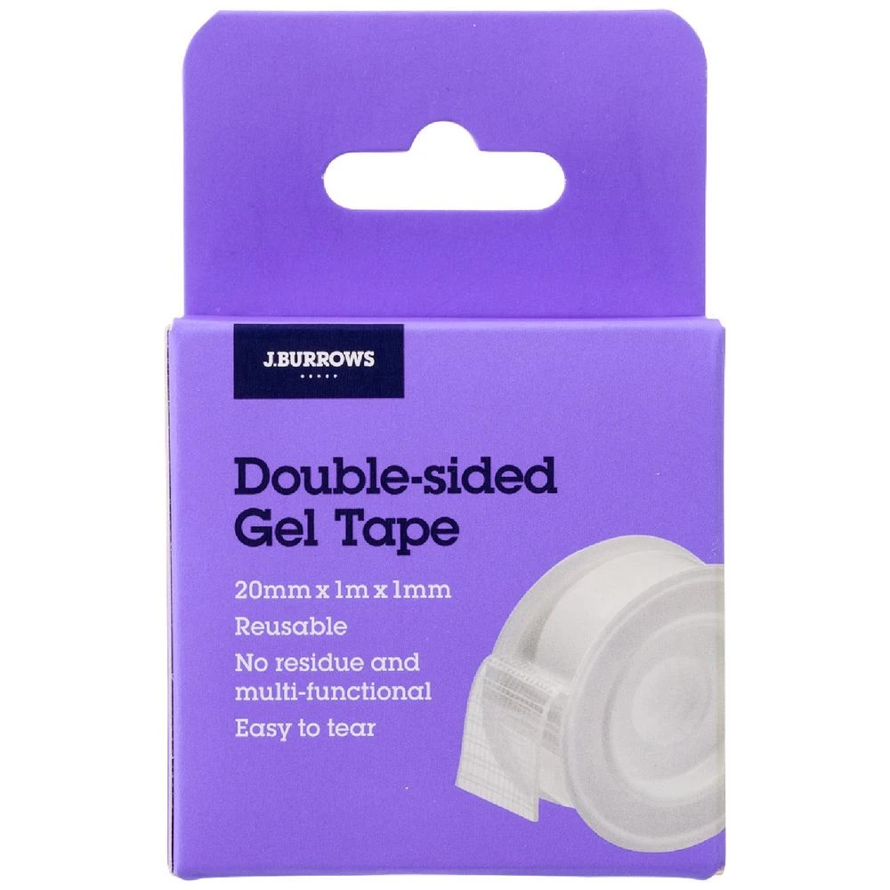 1 J.Burrows Double-sided Gel Tape Clear 1m, 1 of 4