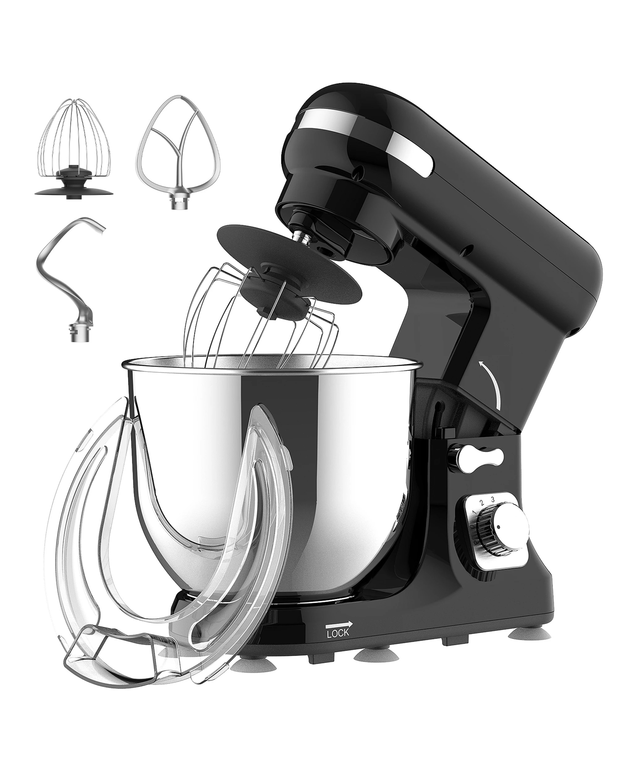 1 Advwin 1400w 6.5l Electric Stand Mixer Black, 1 of 7