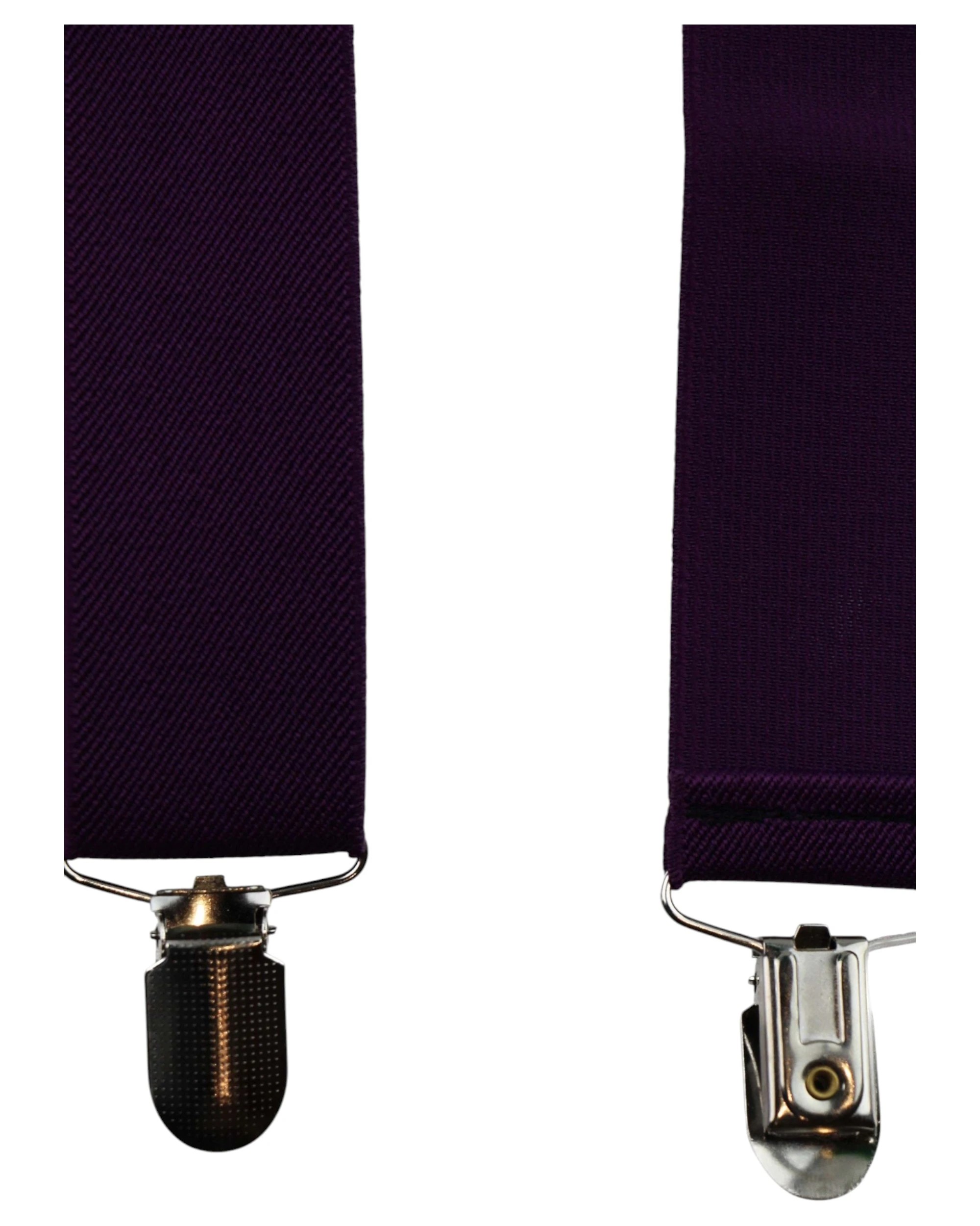 2 Zasel Mens Wide Heavy Duty Adjustable 100cm Dark Purple Suspenders, 2 of 3
