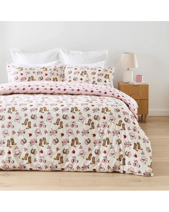 Rodeo Cotton Rich Reversible Quilt Cover Set - Single Bed