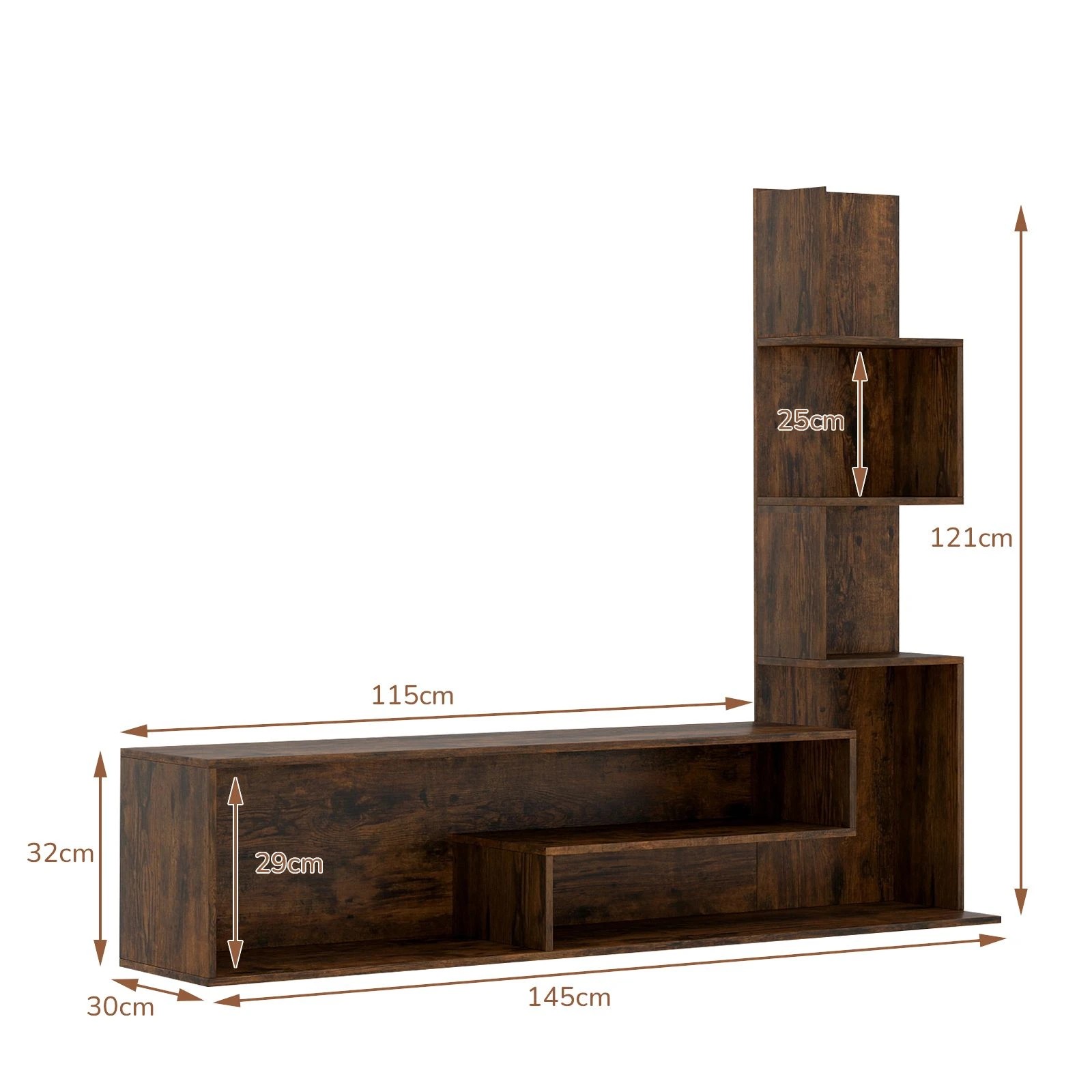 3 Costway Cube TV Cabinet Entertainment Unit for TVs up to 50” w/L-shaped Storage Shelves, 3 of 4