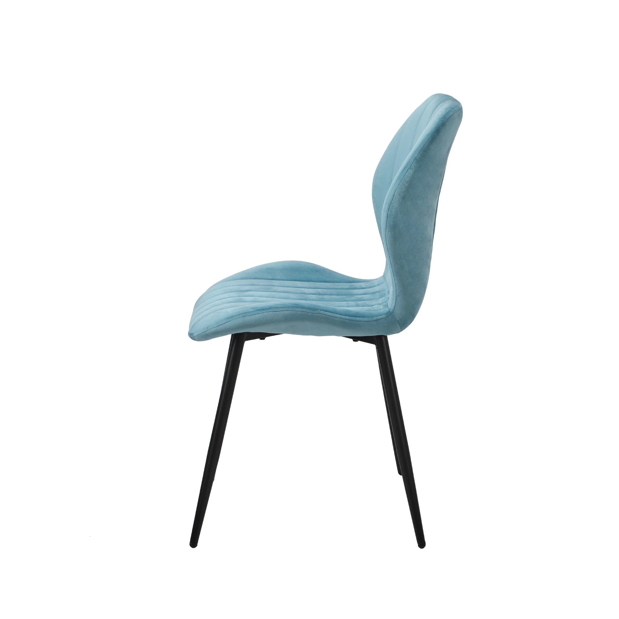 4 Oikiture Set of 2 Dining Chairs Kitchen Lounge Padded Seat Armless Velvet - Blue, 4 of 7