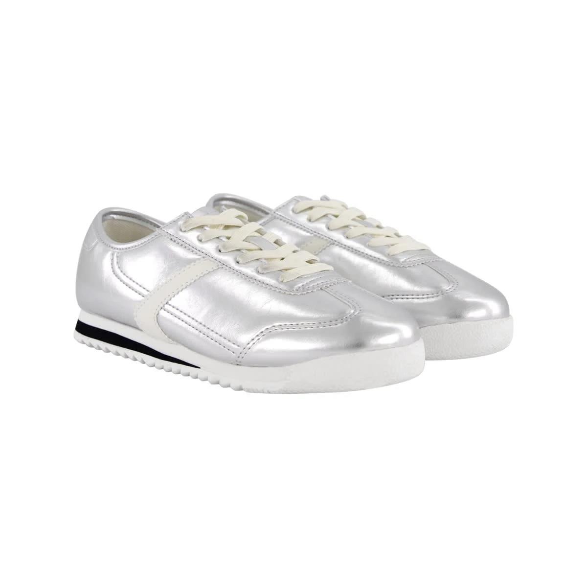 2 Slimline Retro Sneakers Silver, 2 of 5