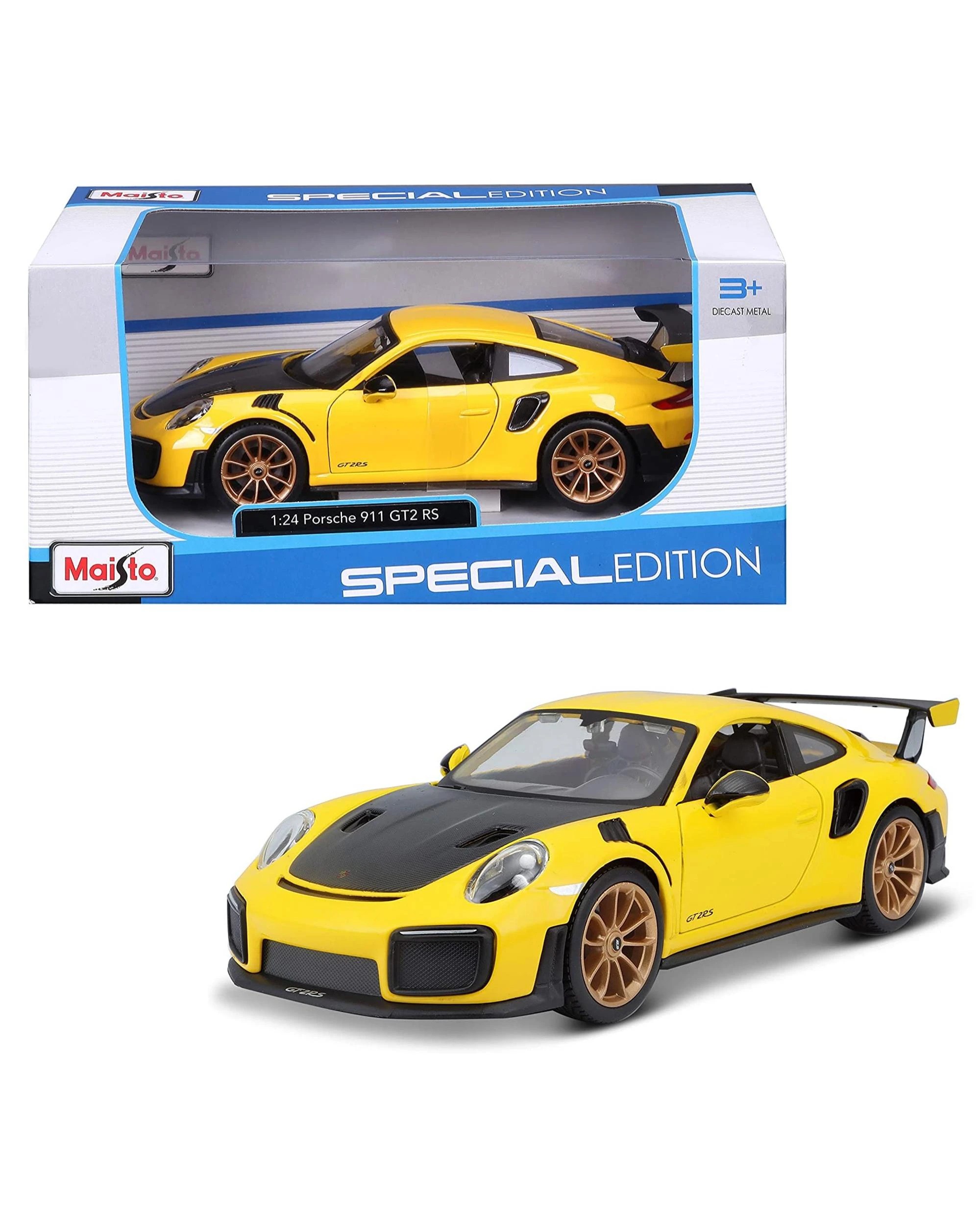 1 Maisto Special Edition 2018 Porsche 911 GT2 RS 1:24 Scale Model Car - Yellow, 1 of 8