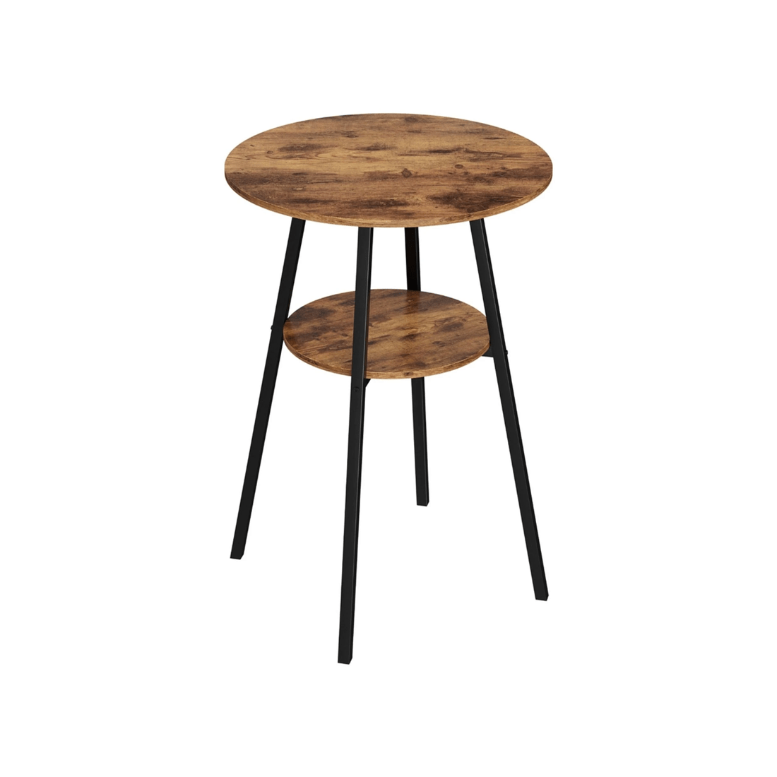 1 Artiss Industrial Bar Table with 2-Tier Organizer - Brown, 1 of 8