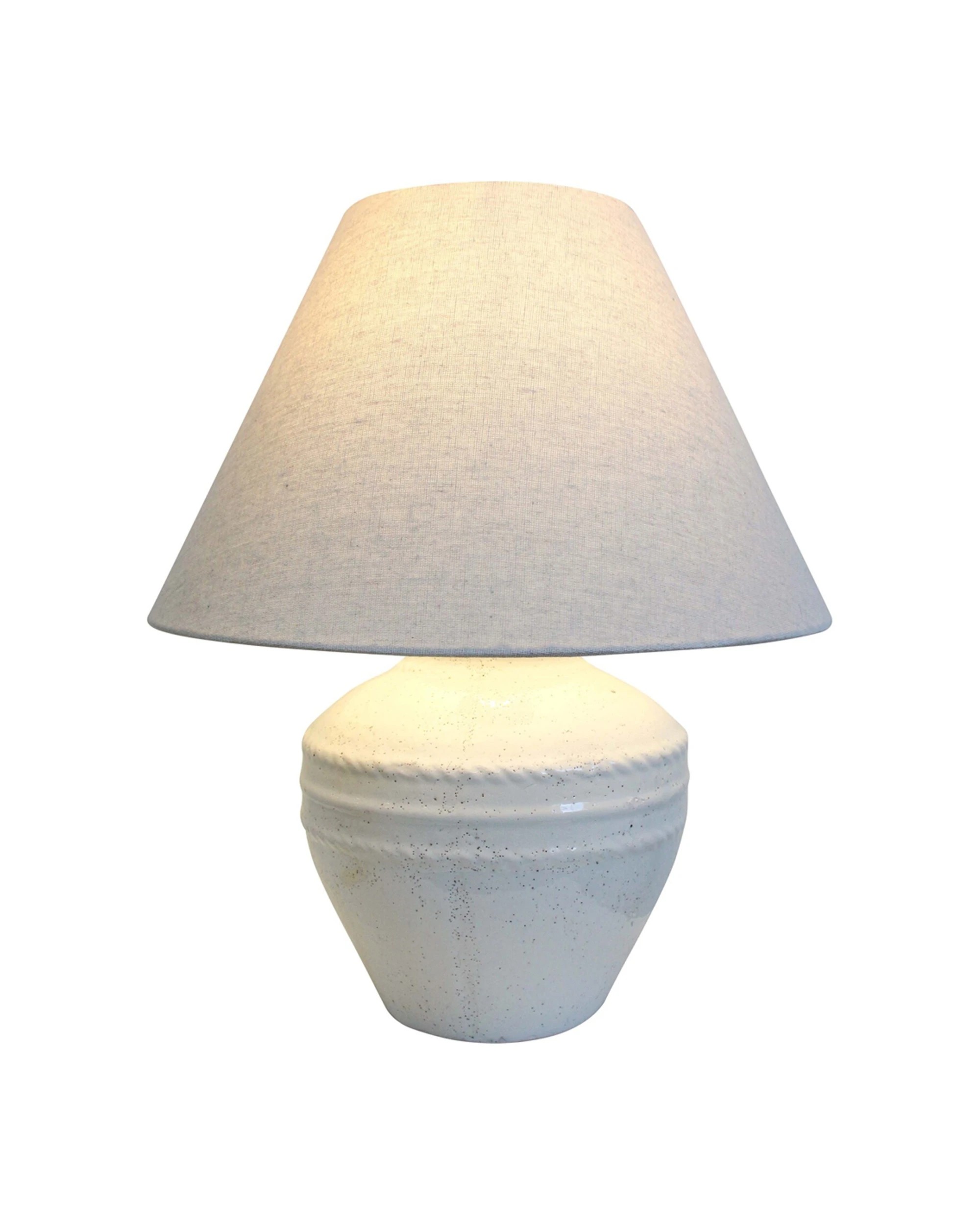 1 LVD Linen Terracotta Lamp Beachside Room Decor Tabletop Light 41x53cm - White, 1 of 2