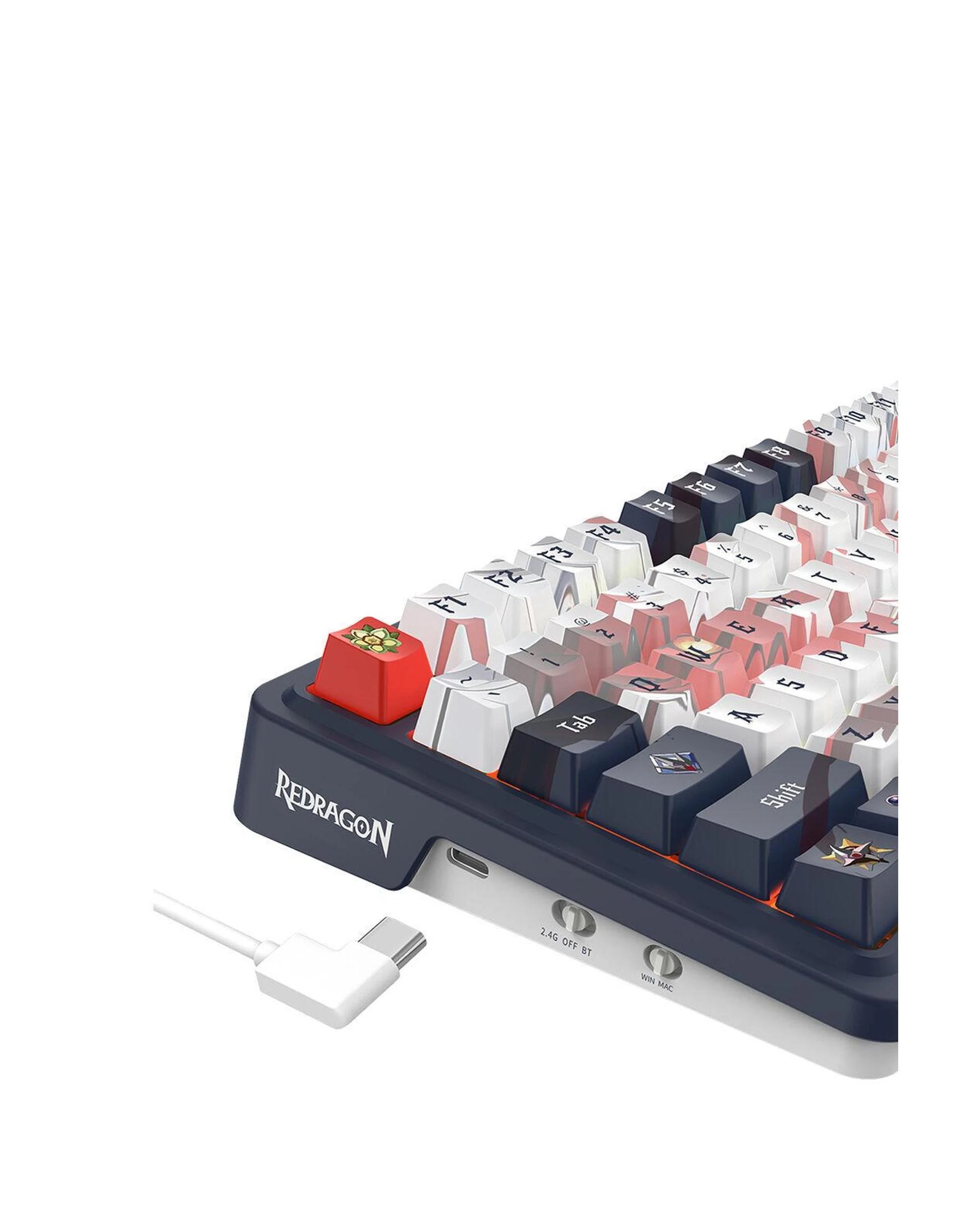 7 Redragon EISA K686AK Pro Navy White 981 Gasket Wireless Mechanical Keyboard, 7 of 8